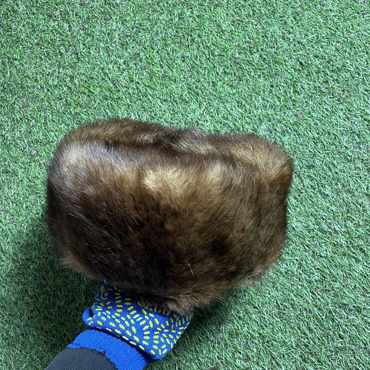Vintage Vintage 90s Brown Fur Hat Archive Winter Grunge Tapered OS Size ONE SIZE - 4 Thumbnail