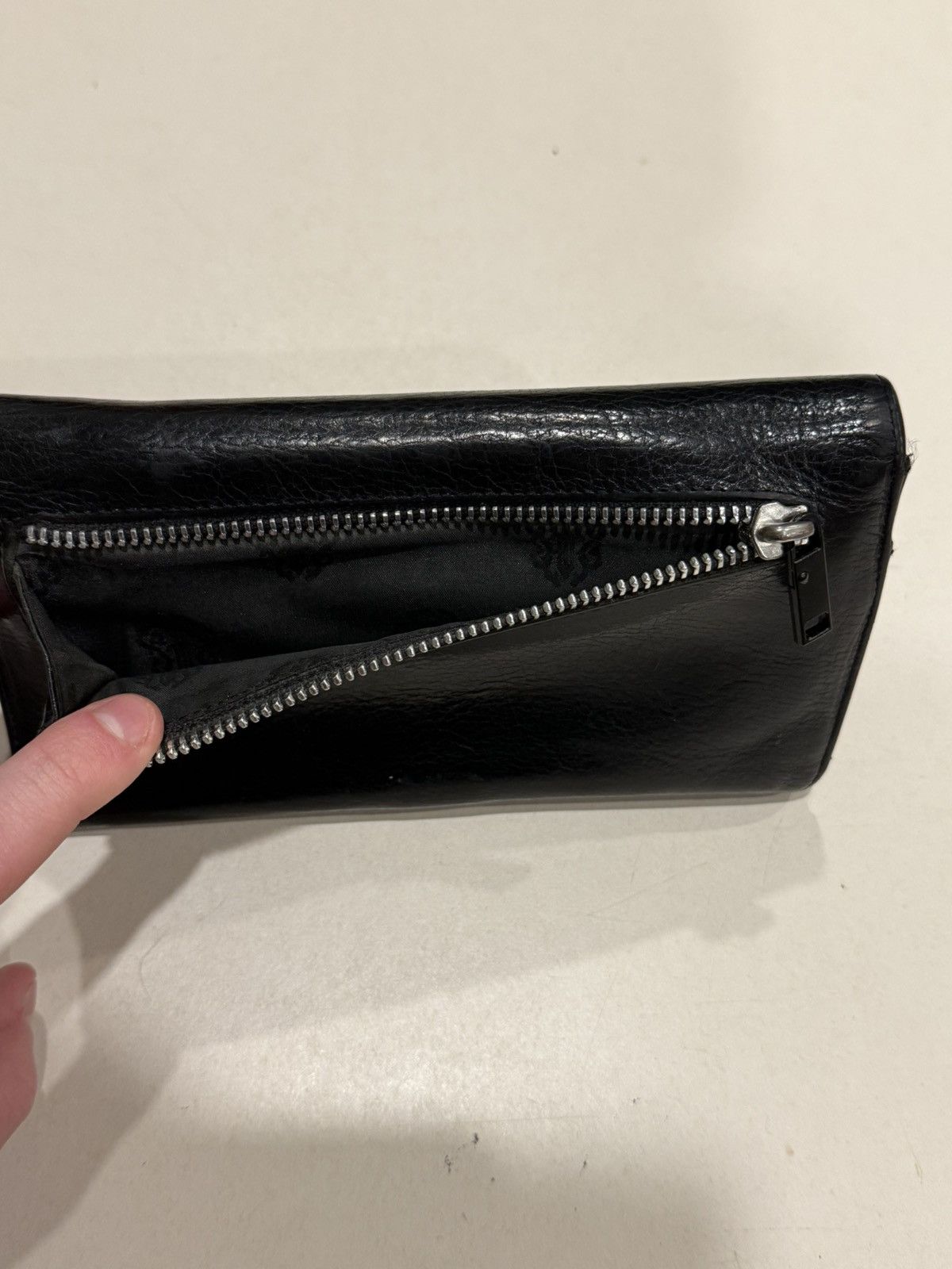 Chrome Hearts Chrome Hearts Wave Wallet Silver Cross Balls Black Leather Size ONE SIZE - 10 Thumbnail