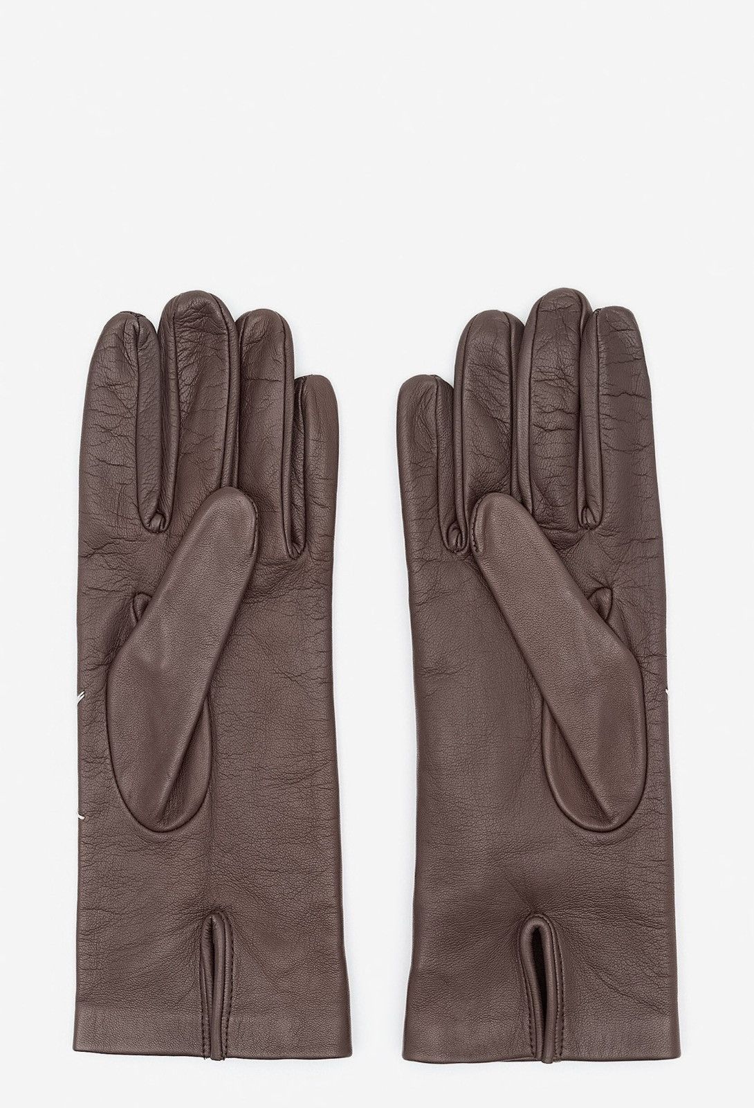 Maison Margiela Last Maison Margiela Brown Leather Four Stitches Gloves Size ONE SIZE - 2 Thumbnail