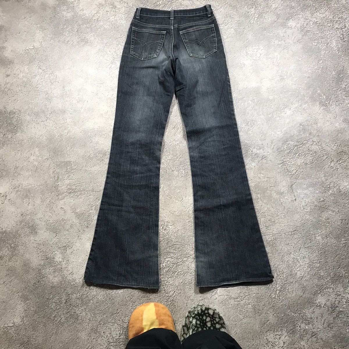 Vintage Vintage 90s Distressed Flared Jeans Low Rise Grunge Y2K 26 Size 26" / US 2 / IT 38 - 4 Thumbnail