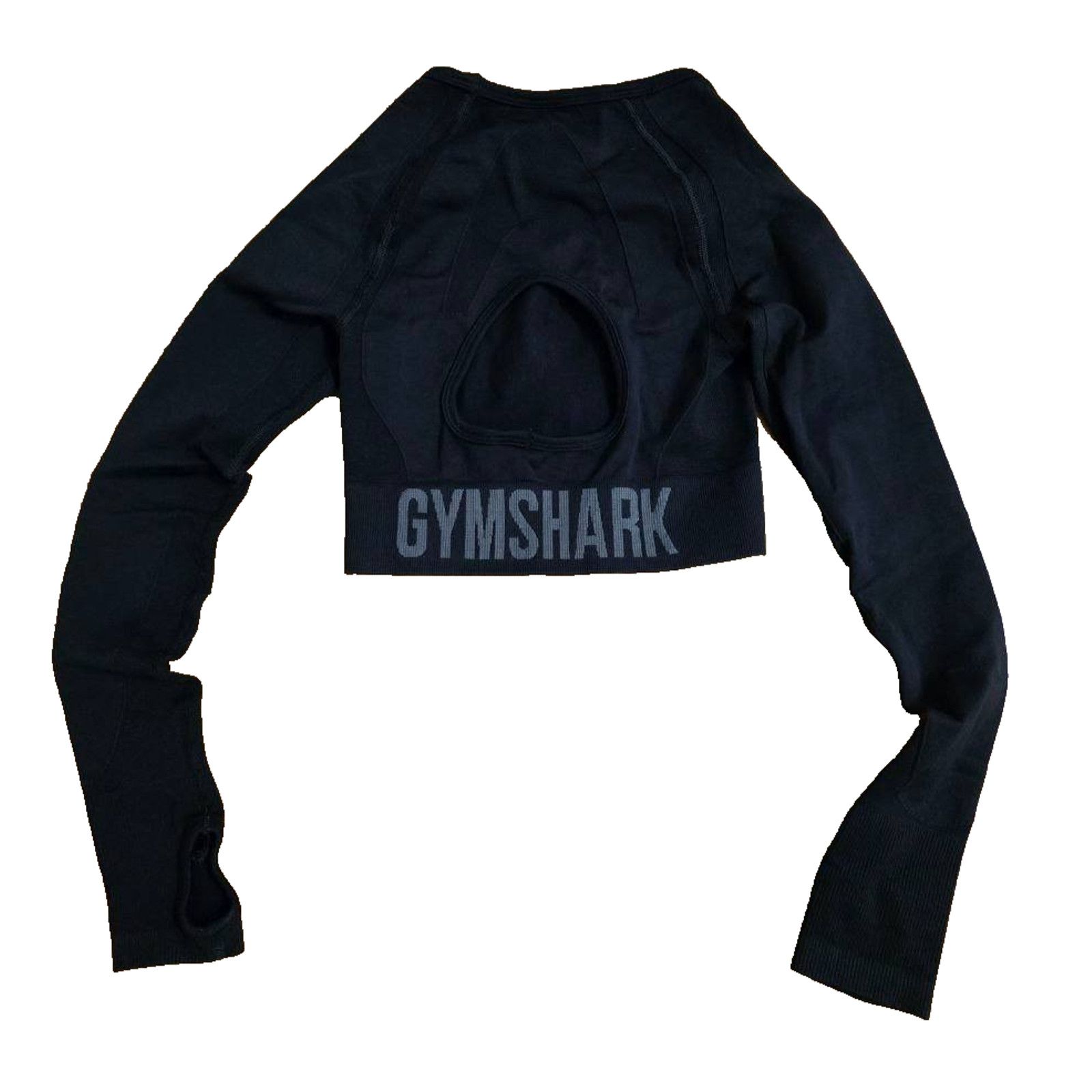 Gymshark Gymshark Flex Long Sleeve Crop Top Y2K Black X-Small A001284 Size XS / US 0-2 / IT 36-38 - 1 Thumbnail