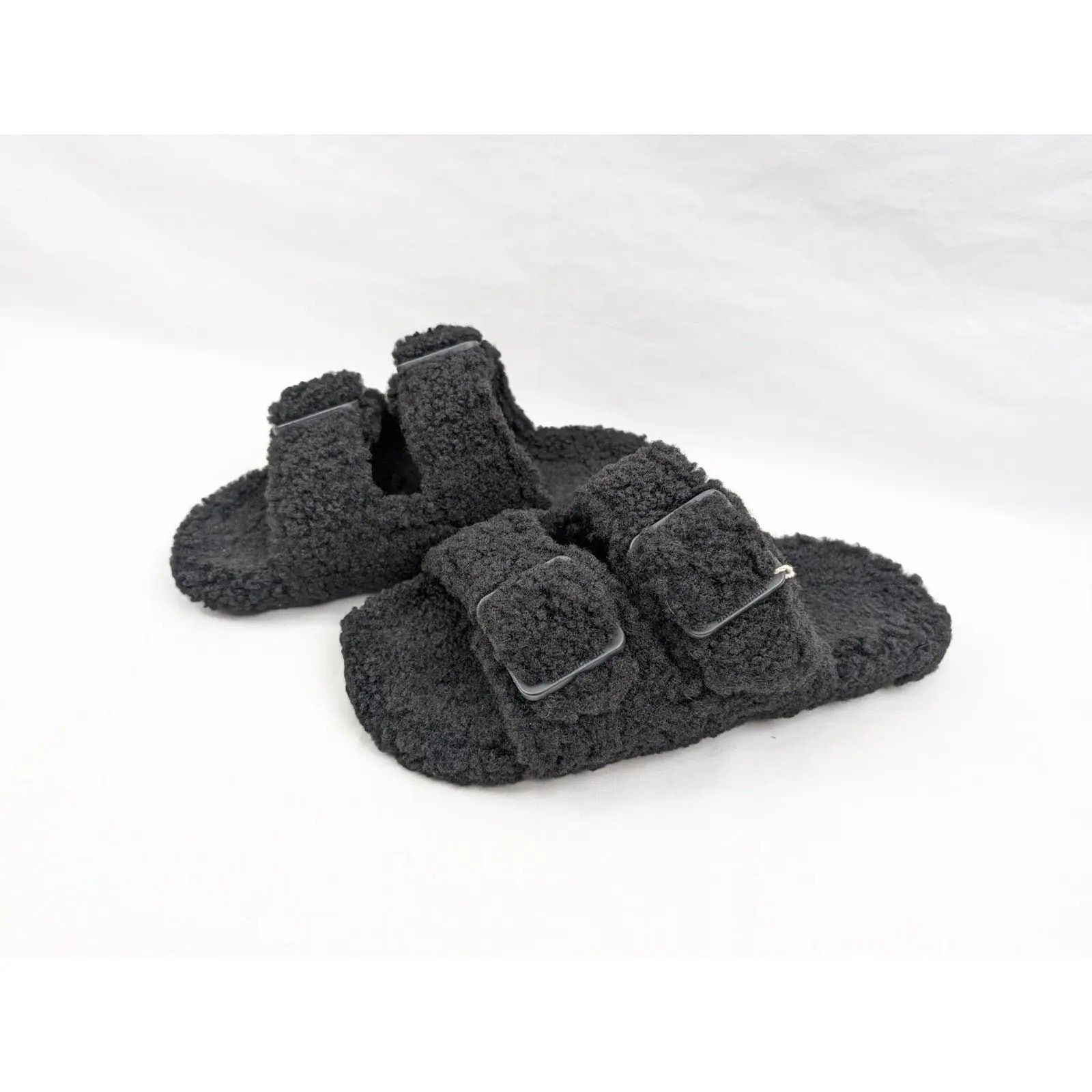 Balenciaga o1rshd1 Furry Shearling Mallorca Sandals in Black Size US 8 / EU 41 - 16 Thumbnail