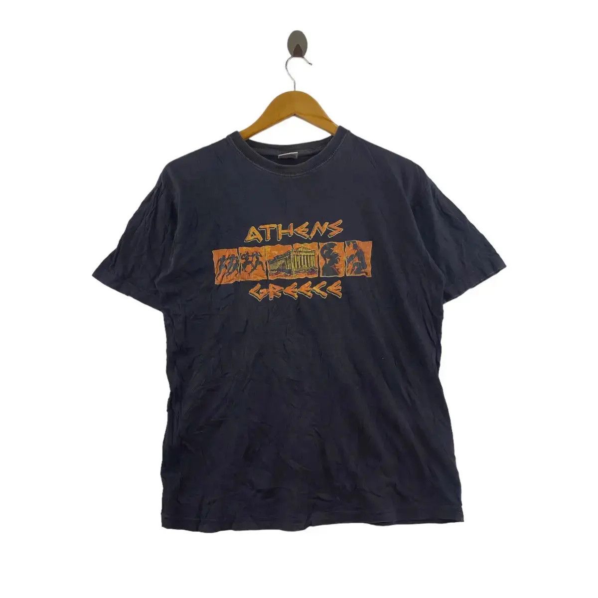 Vintage Vintage AMICO ATHENS GREECE MARATHON Tee Shirt Top Size US S / EU 44-46 / 1 - 1 Thumbnail