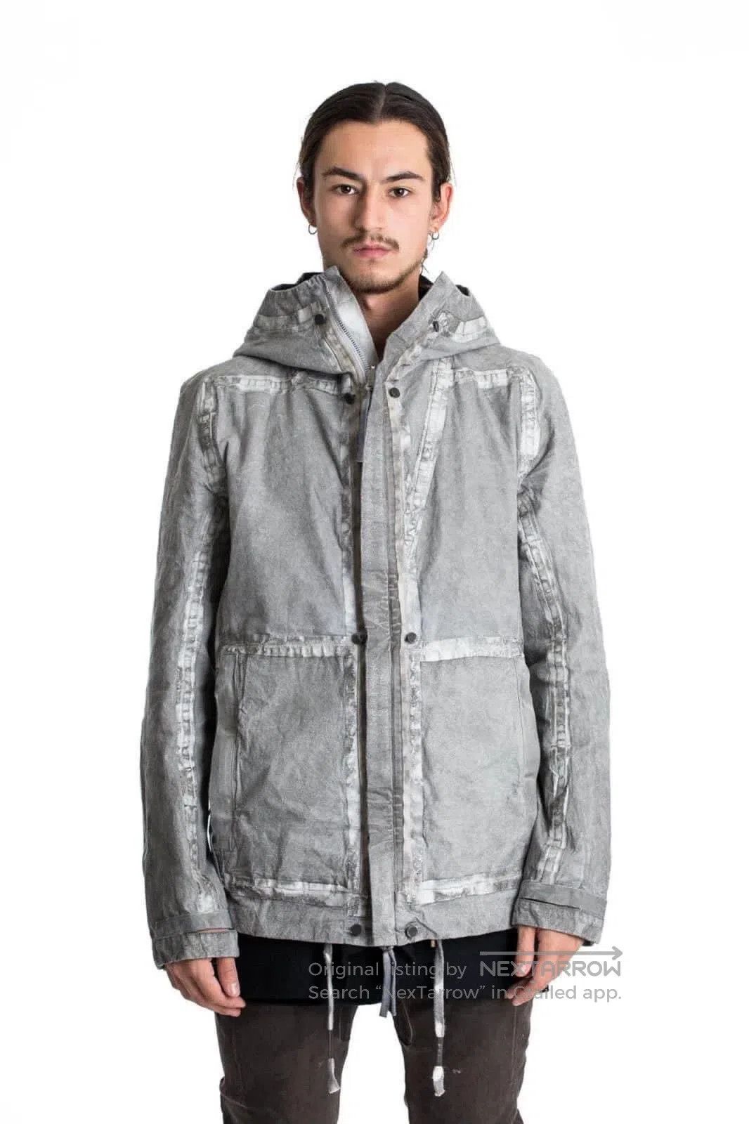Boris Bidjan Saberi Gray Hooded Button-Front Jacket. Size US S / EU 44-46 / 1 - 1 Thumbnail