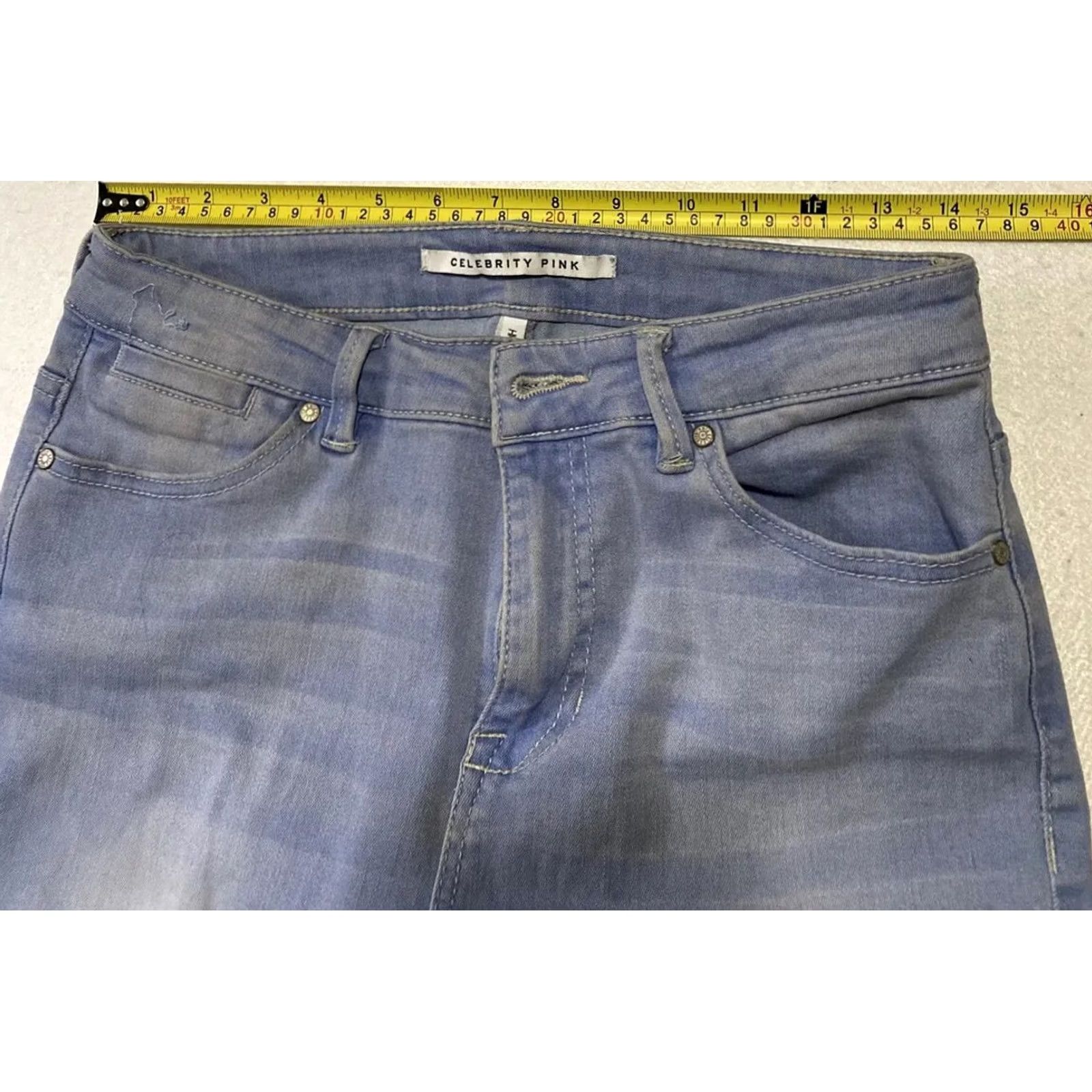 Vintage VINTAGE Celebrity Pink Jeans High Rise Skinny Women's Size 7x28 Blue 28-12 Denim Slim Zip Machine Washable All Seasons Womens Size 28" / US 6 / IT 42 - 6 Thumbnail