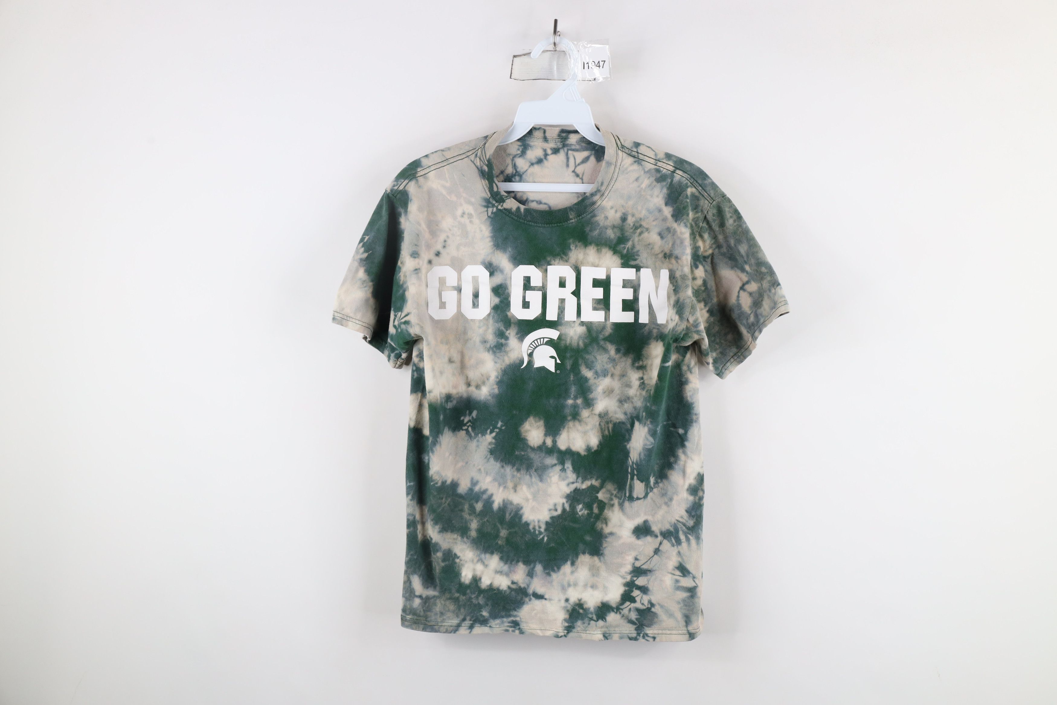 Vintage Vintage Acid Wash Michigan State University T-Shirt Green Size S / US 4 / IT 40 - 1 Thumbnail