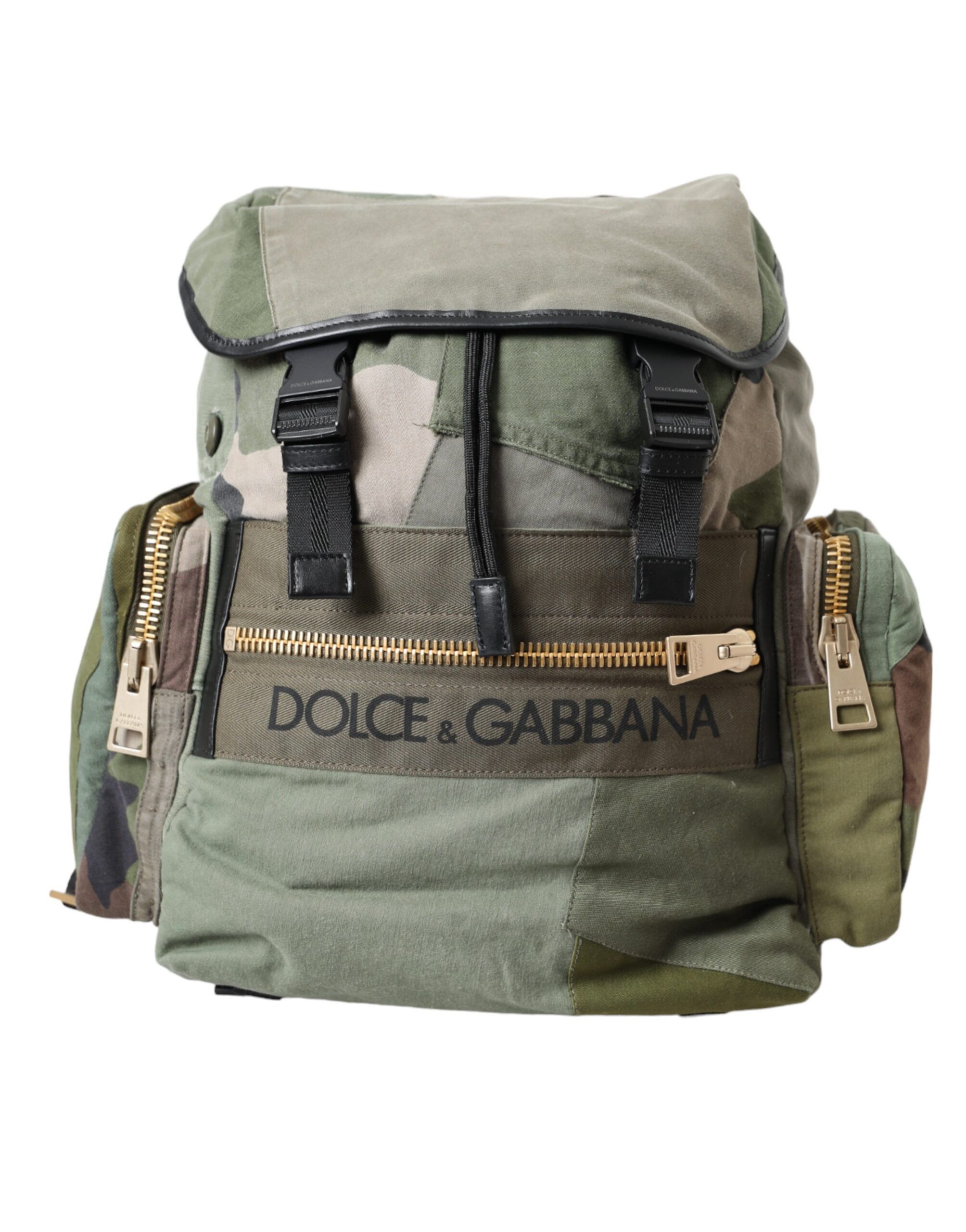Dolce & Gabbana Military Green Patchwork Rucksack Backpack Men's Bag Size ONE SIZE - 1 Thumbnail