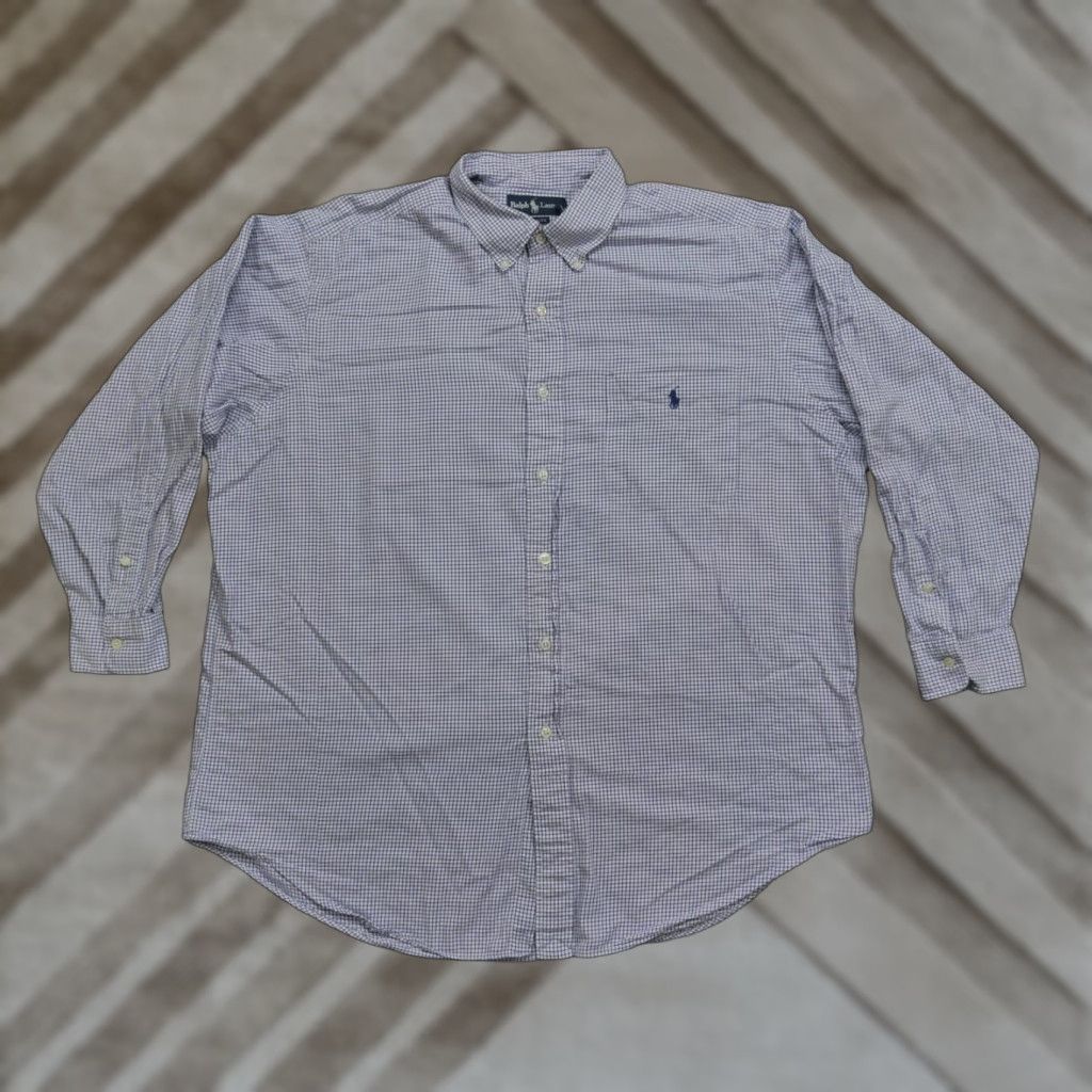 Polo Ralph Lauren VINTAGE Polo Ralph Lauren Shirt Mens 17 32 33 Purple Plaid Button Up Yarmouth Size US XL / EU 56 / 4 - 1 Thumbnail