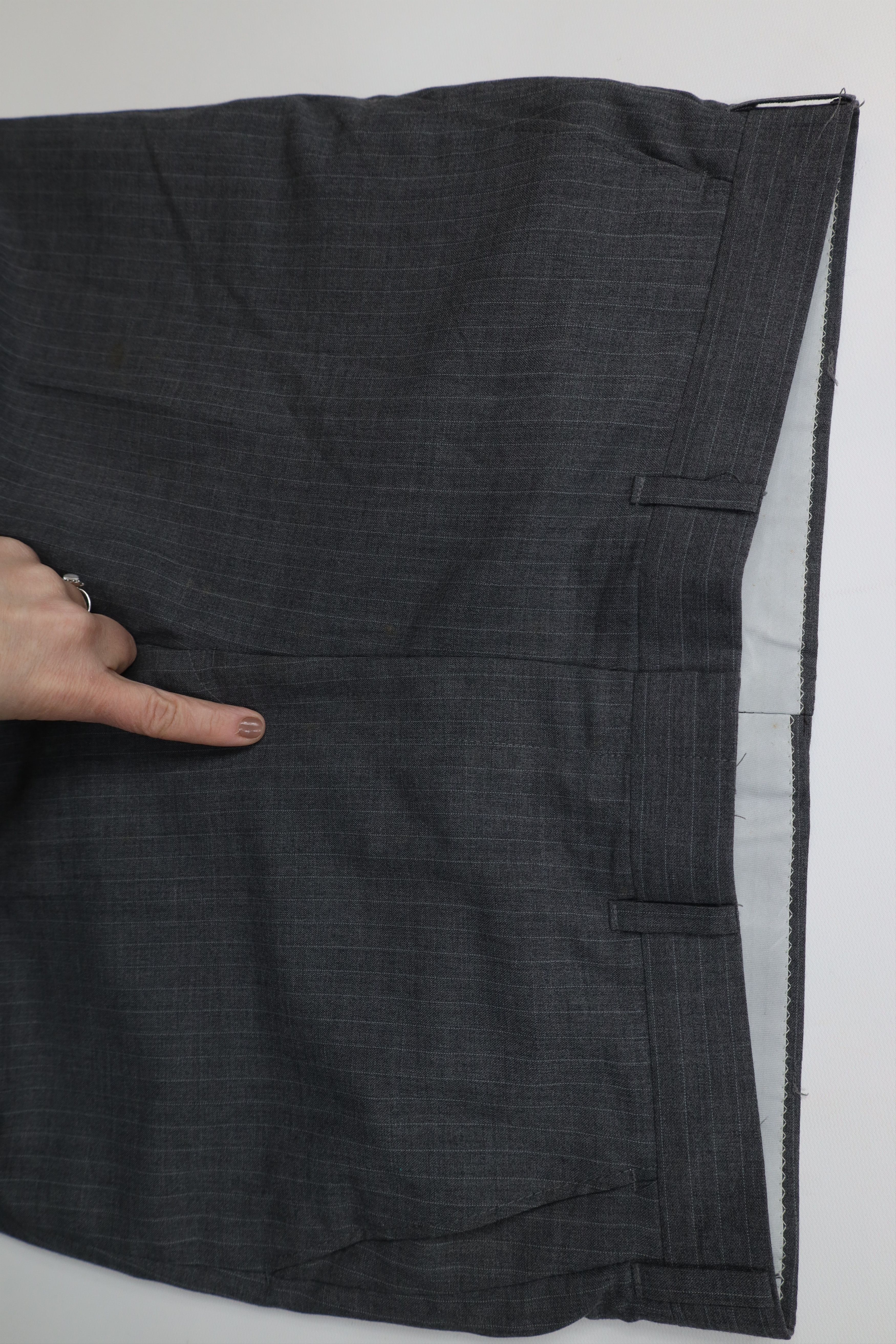 Vintage Vintage 70s Streetwear Striped Wide Leg Chino Pants Gray USA Size US 36 / EU 52 - 7 Thumbnail