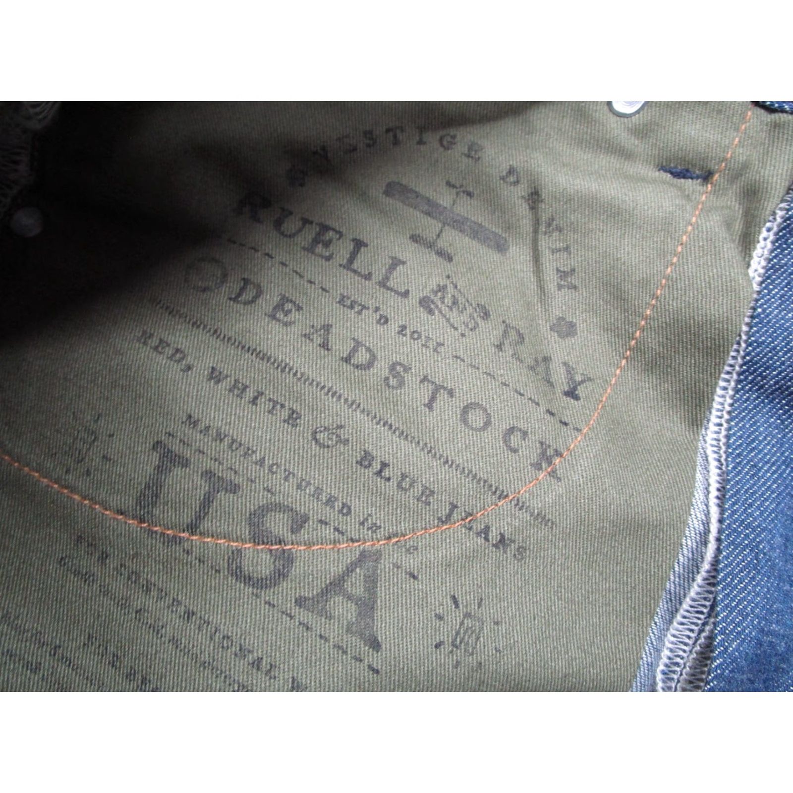 Denime Ruell and Ray Jeans Men 32 Blue Denim Button Fly Regular Fit 5-Pocket USA 30W x 32L Vintage? No (Deadstock look) Size US 32 / EU 48 - 3 Thumbnail