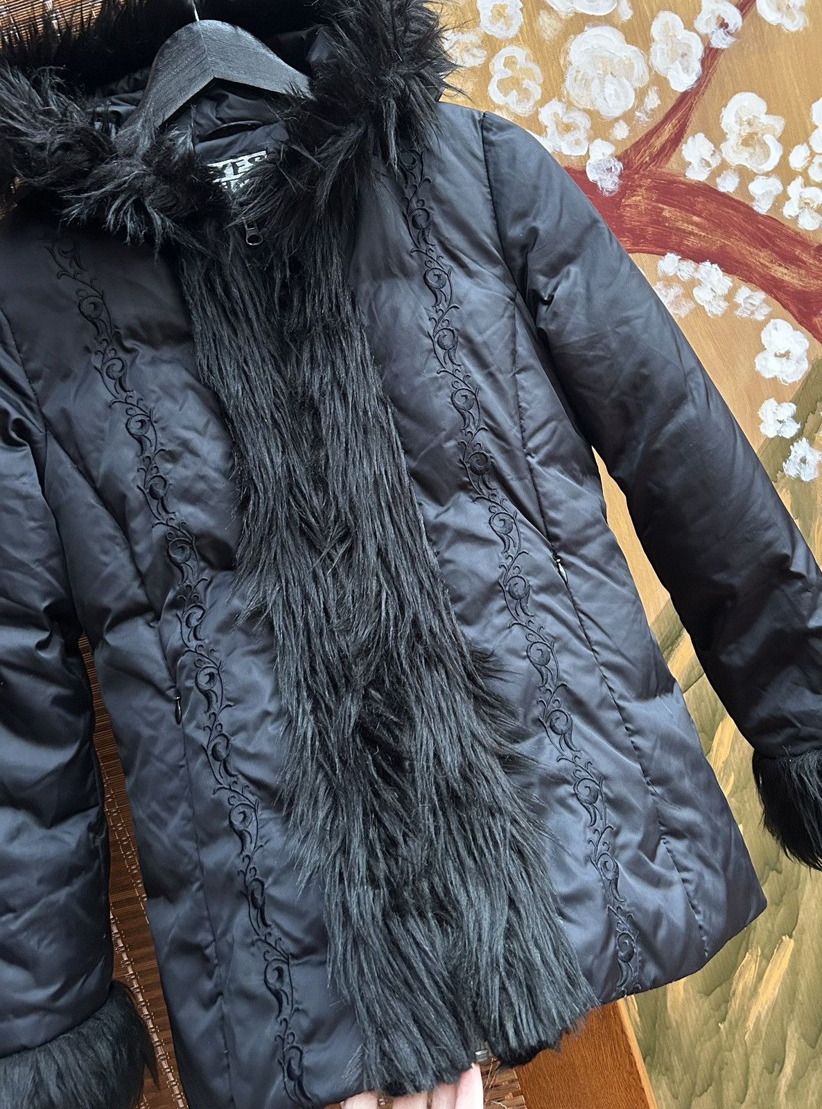 Vintage Yes Or No Faux Fur Trim Hooded Afghan Shaggy Coat Puffer Size S / US 4 / IT 40 - 4 Thumbnail