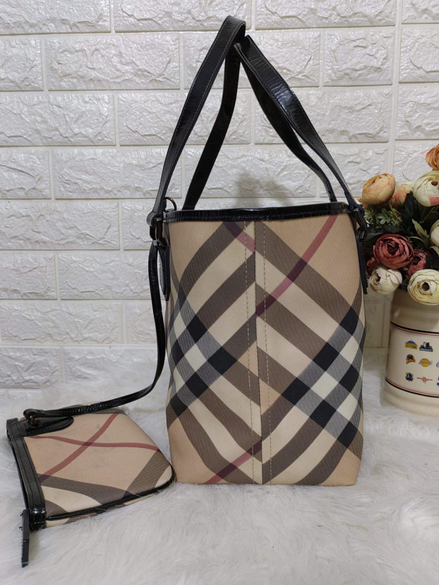 Burberry BURBERRY SUPERNOVA CHECK NICKIE TOTE BAG. Size ONE SIZE - 9 Thumbnail