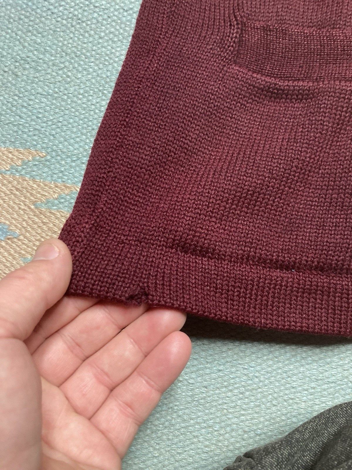 Vintage 1950s wool cardigan sweater button front maroon distressed M Size US M / EU 48-50 / 2 - 4 Thumbnail