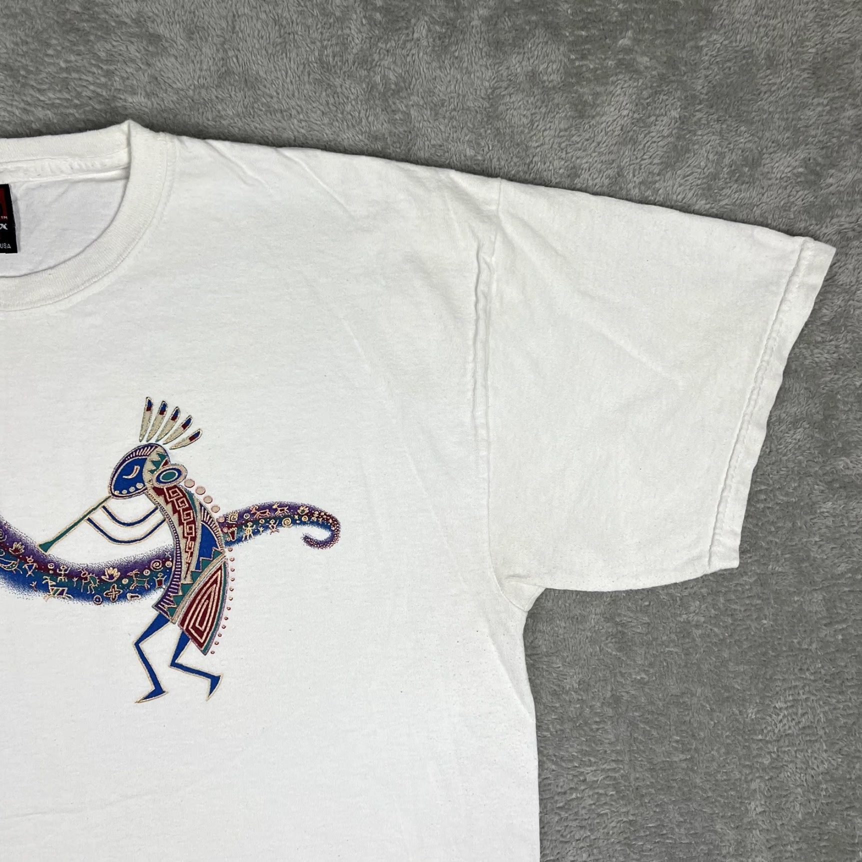 Vintage VINTAGE Sportex T-Shirt Adult XL White Puff Print Kokopelli Southwest 90s Art Classic Mens Shirt Size US XL / EU 56 / 4 - 2 Thumbnail