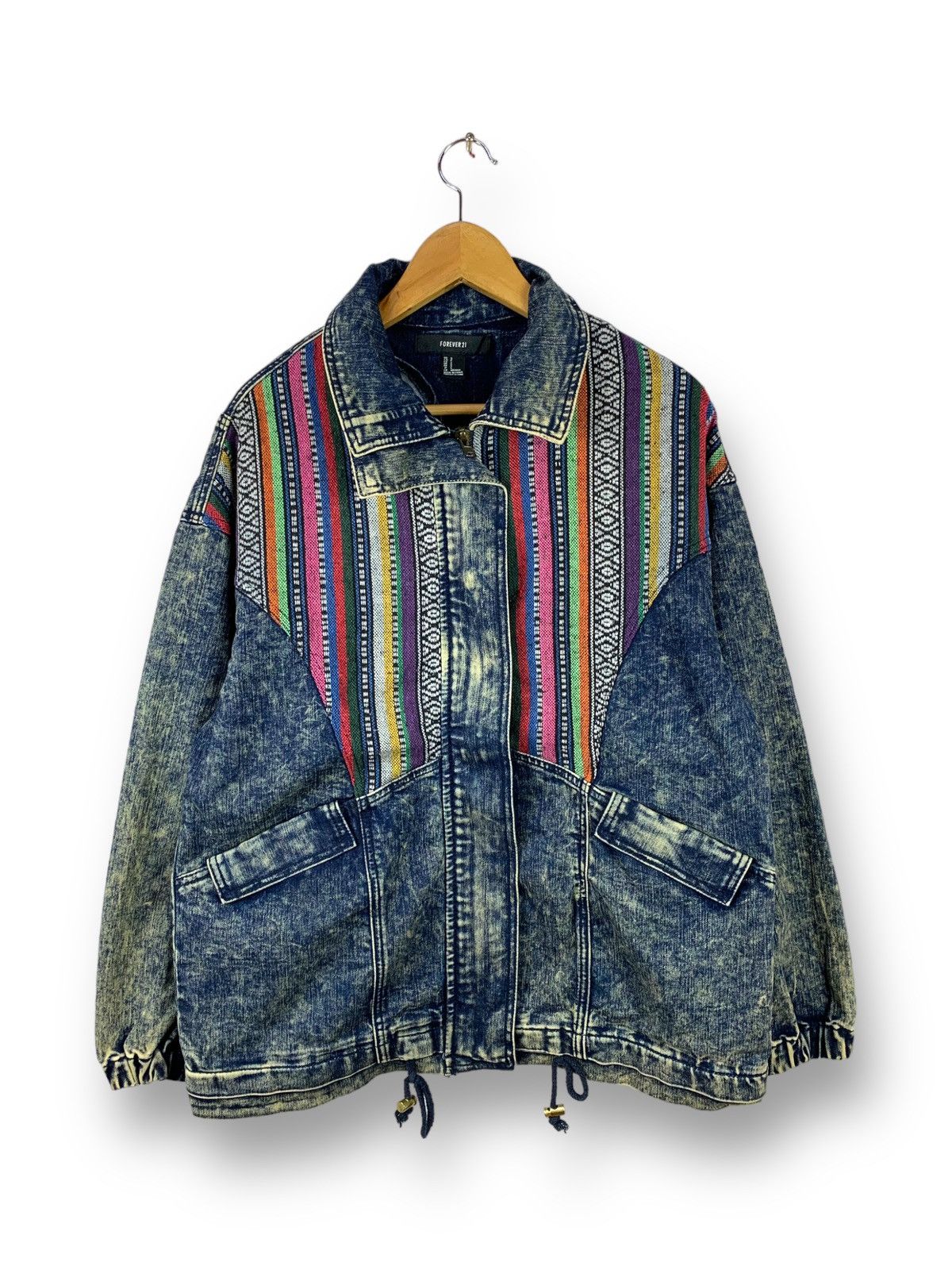 Forever 21 Rare! Forever 21 Stone Wash Denim Hippies Jacket Size US S / EU 44-46 / 1 - 1 Thumbnail