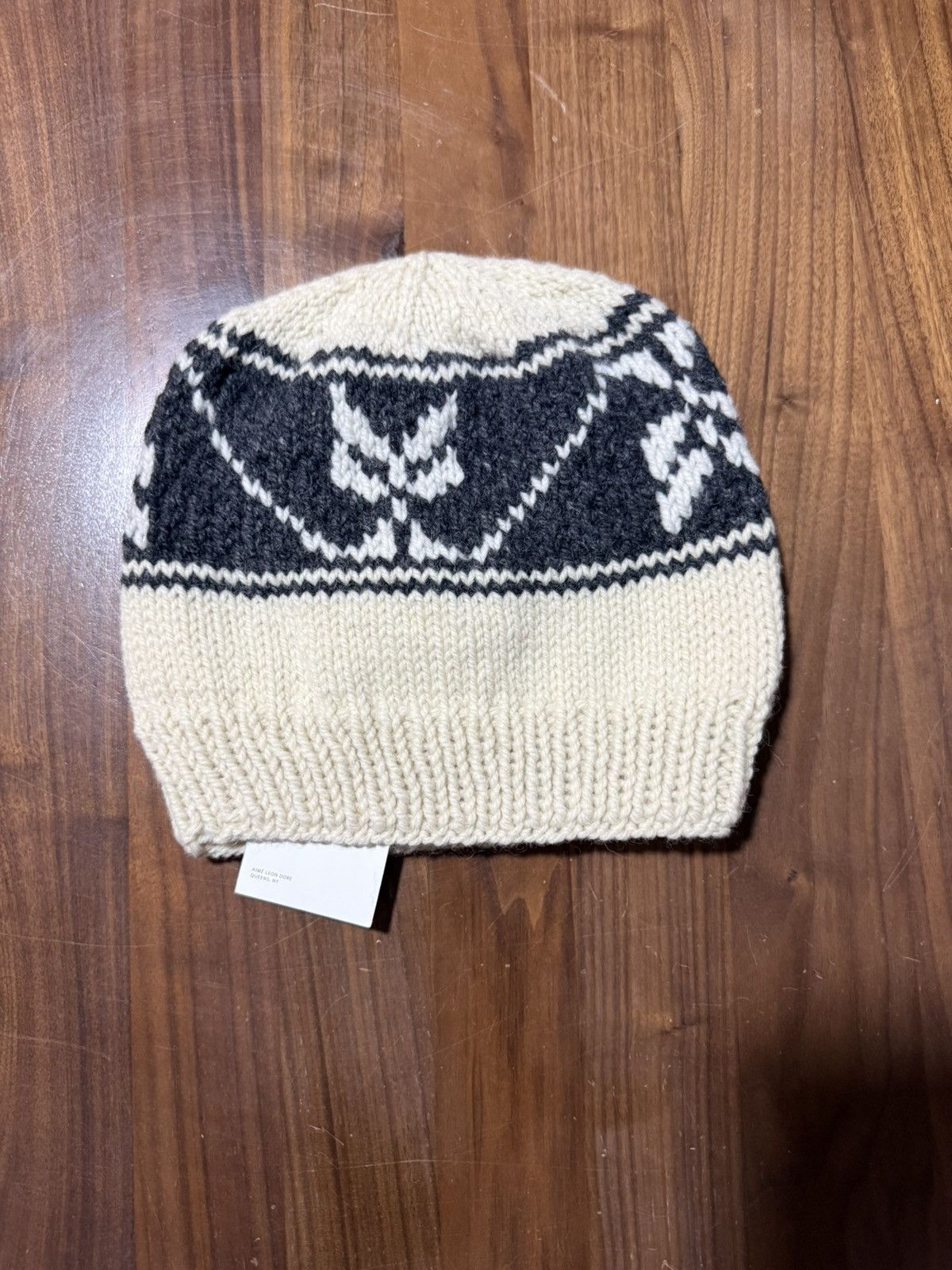 Aime Leon Dore Aime Aimé Leon Dore Hand Knit Heritage Beanie 'Coconut Milk' Size ONE SIZE - 2 Thumbnail