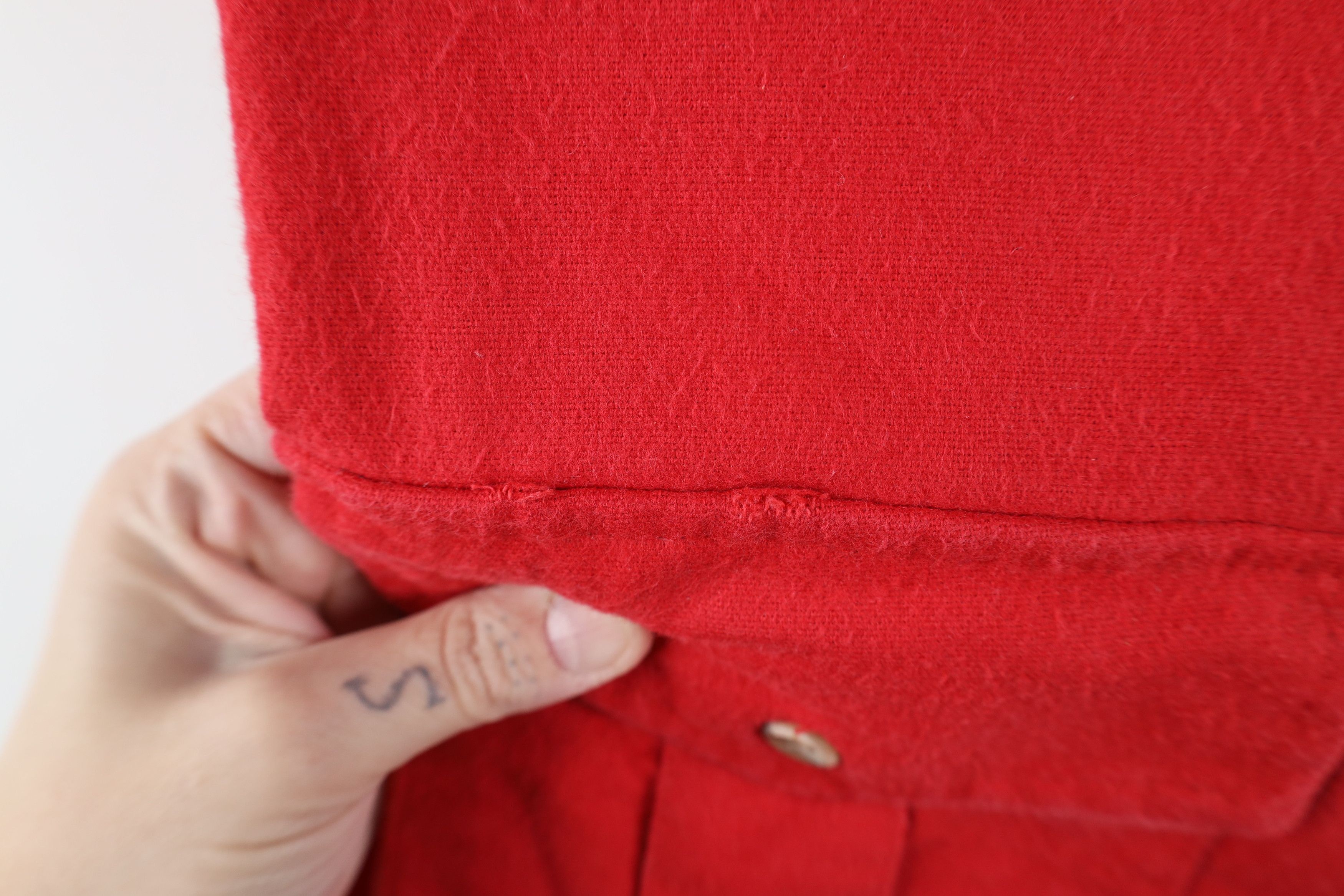 Eddie Bauer Vintage 90s Eddie Bauer Chamois Cloth Button Shirt Red USA Size US XXL / EU 58 / 5 - 5 Thumbnail