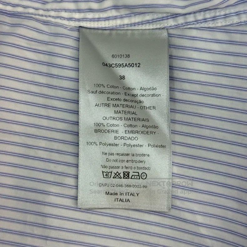 Dior Dior Size38 Blue and white striped embroidered pattern shir Size US XXS / EU 40 - 6 Thumbnail