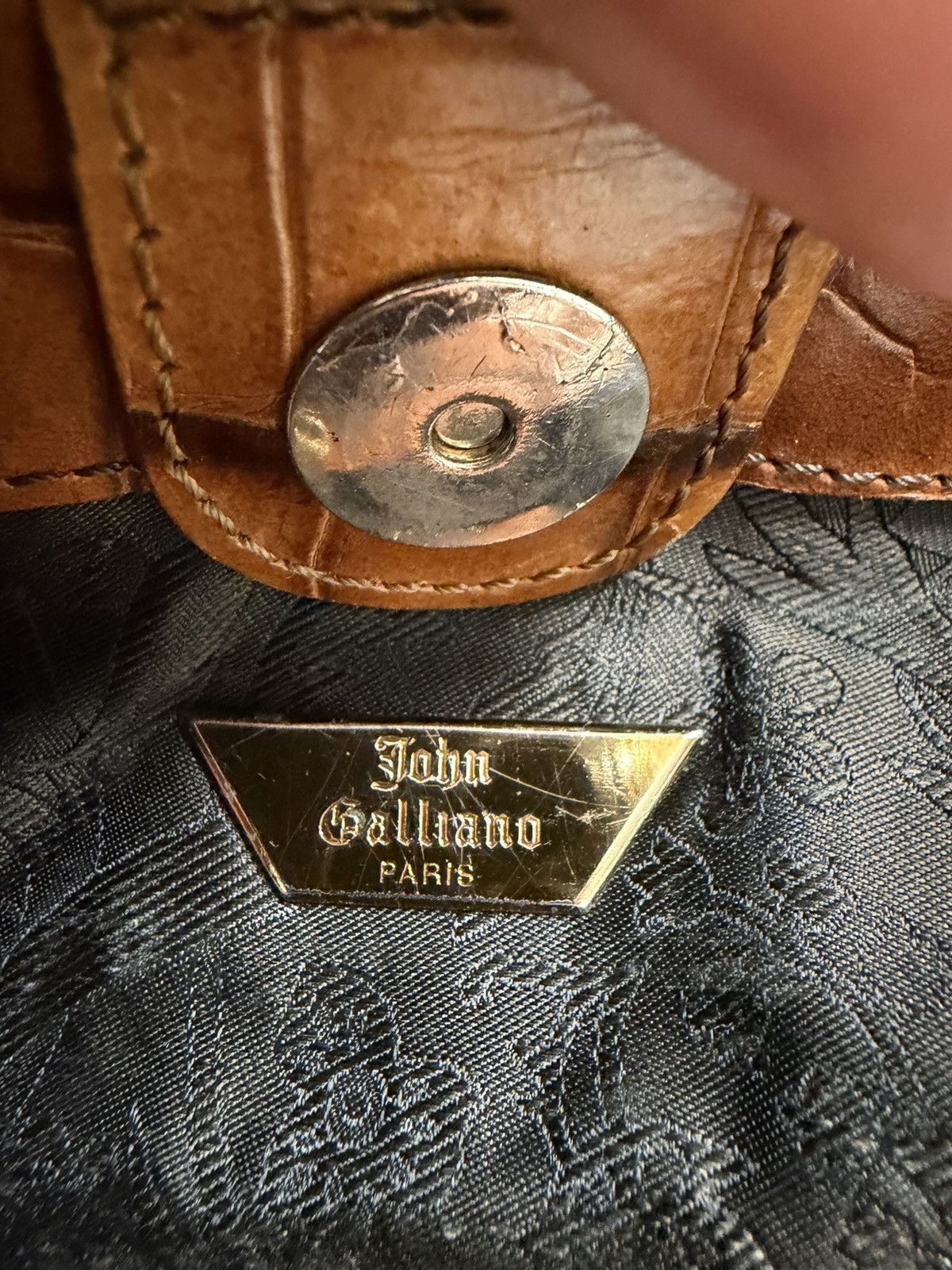 John Galliano Vintage John Galliano Crocodile Leather Snake Straps Handbag Size ONE SIZE - 16 Thumbnail