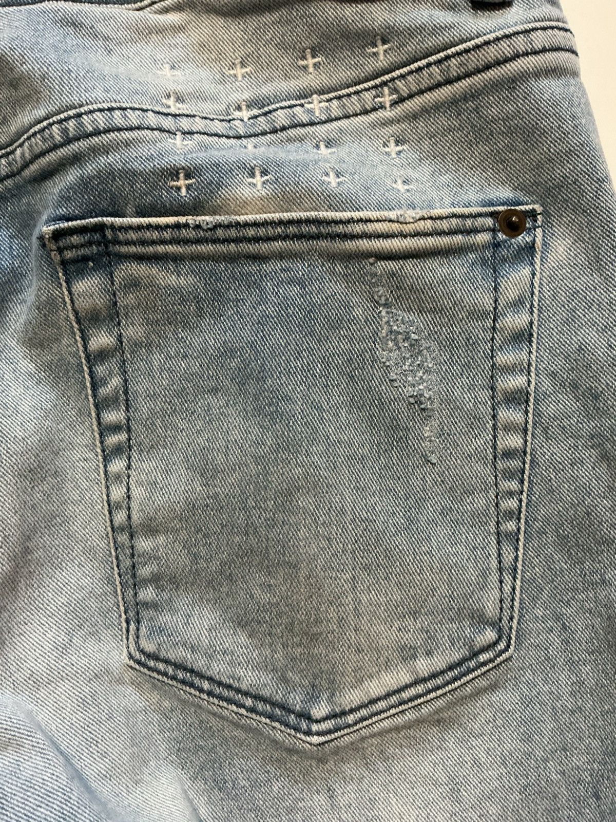 Ksubi $195 Ksubi Chitch Philly Distressed Button Fly Denim Jeans Size US 32 / EU 48 - 15 Thumbnail