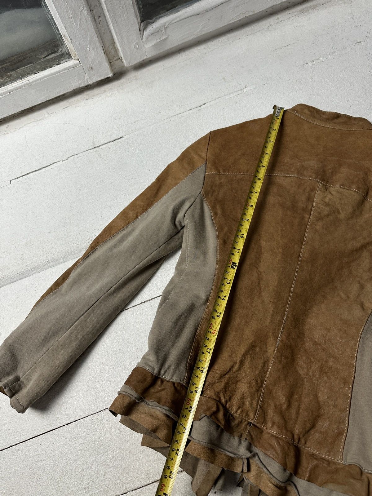 Other 🚨Y2K RICK OWENS TYPE DIRTY SLIM FIT ZIP LEATHER JACKET Size L / US 10 / IT 46 - 14 Thumbnail