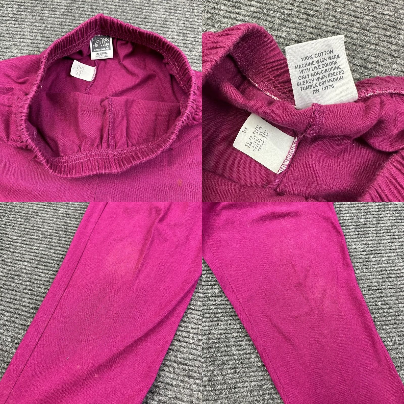 Hanes VINTAGE Hanes Her Way Women Loungewear Sweatpants Pink M Stained 90s Vintage Size 32" / US 10 / IT 46 - 8 Thumbnail