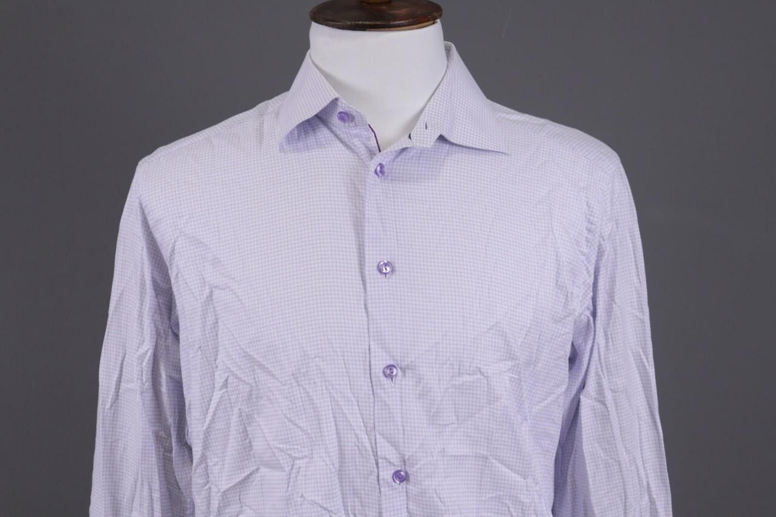 Eton Eton Contemporary Fit Blue Check Twill Shirt Sz 43 / 17 Size US M / EU 48-50 / 2 - 3 Thumbnail