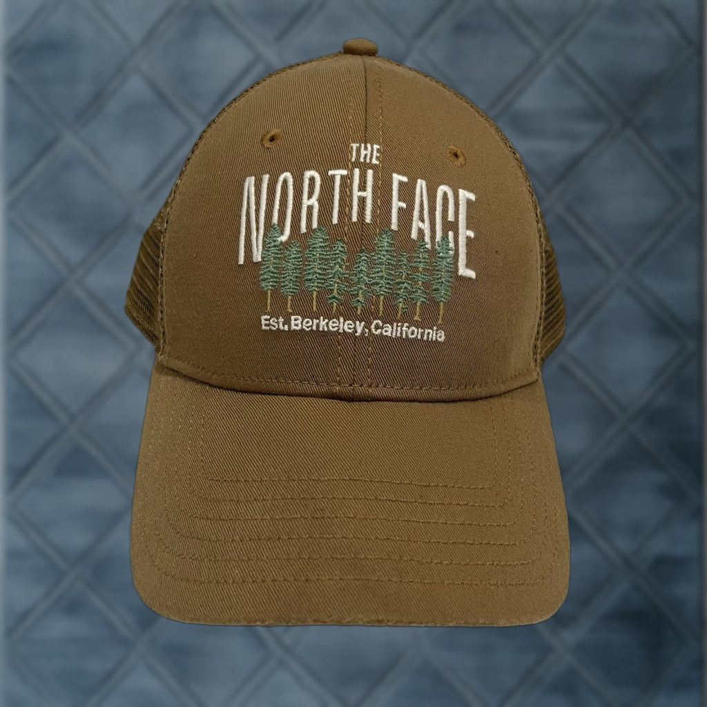 The North Face The North Face Hat Snapback Trucker Brown Tan Trees Embroidered Berkeley Men One Size Cad Brown 90s Dad Nature Outdoor USA Size ONE SIZE - 1 Thumbnail