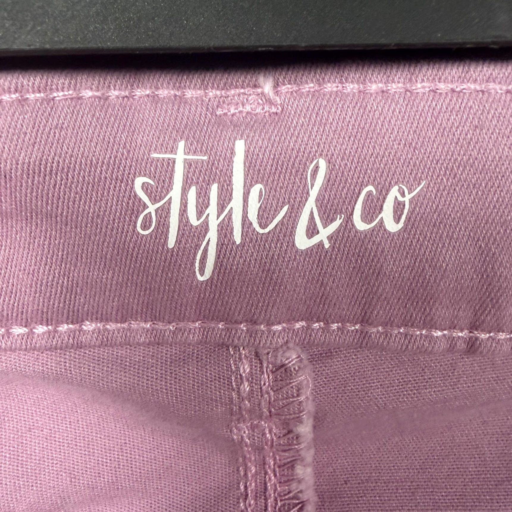 Style & Co Style & Co Curvy Skinny Leg Jeans Womens 16 Purple High Rise Stretch Denim 36 Inseam 28 in Size 38" / US 16 / IT 52 - 7 Thumbnail