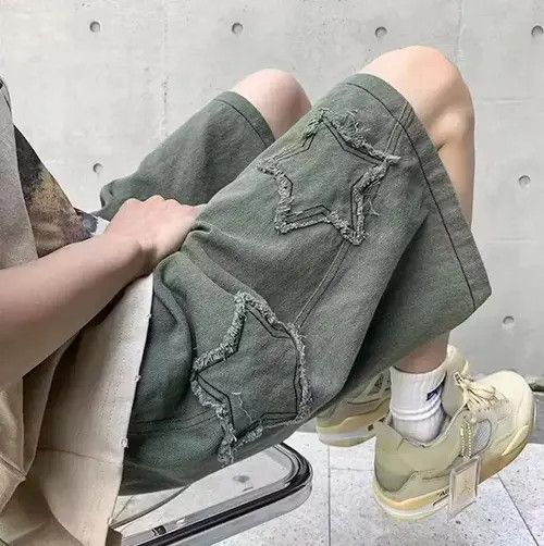 Japanese Brand × Jean Star Patchwork Streetwear Army Cargo Shorts y2k Size US 28 / EU 44 - 1 Thumbnail