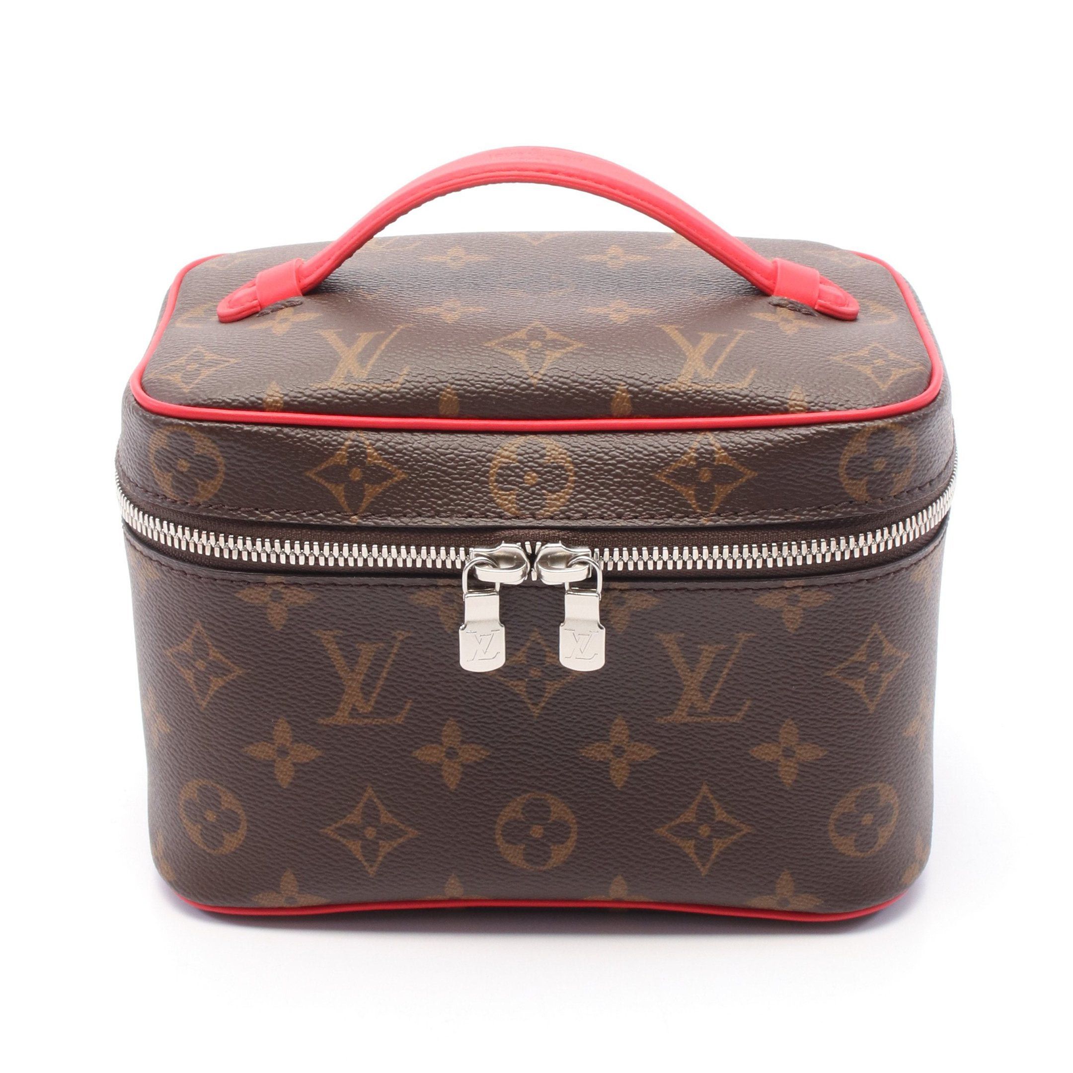 Louis Vuitton Louis Vuitton Nice Mini Monogram Macassar Handbag Vanity Bag Leather Brown Red Size ONE SIZE - 1 Thumbnail