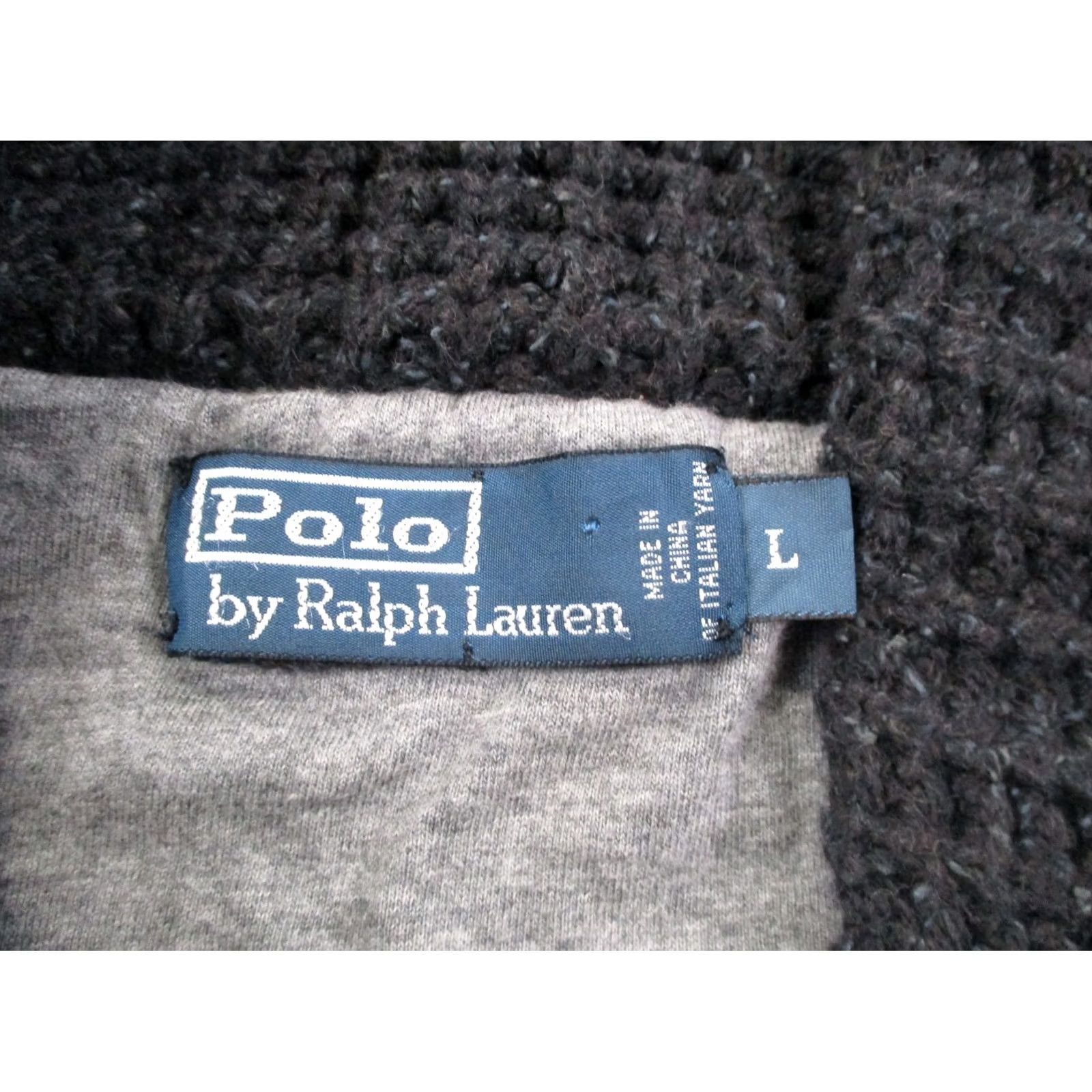 Polo Ralph Lauren Polo Ralph Lauren Sweater Men L Cable-Knit Wool Gray Full Zip, Shawl Neck, Heavy, Pockets, Thermal, Logo, Regular Fit, size L Mens Size US L / EU 52-54 / 3 - 6 Thumbnail