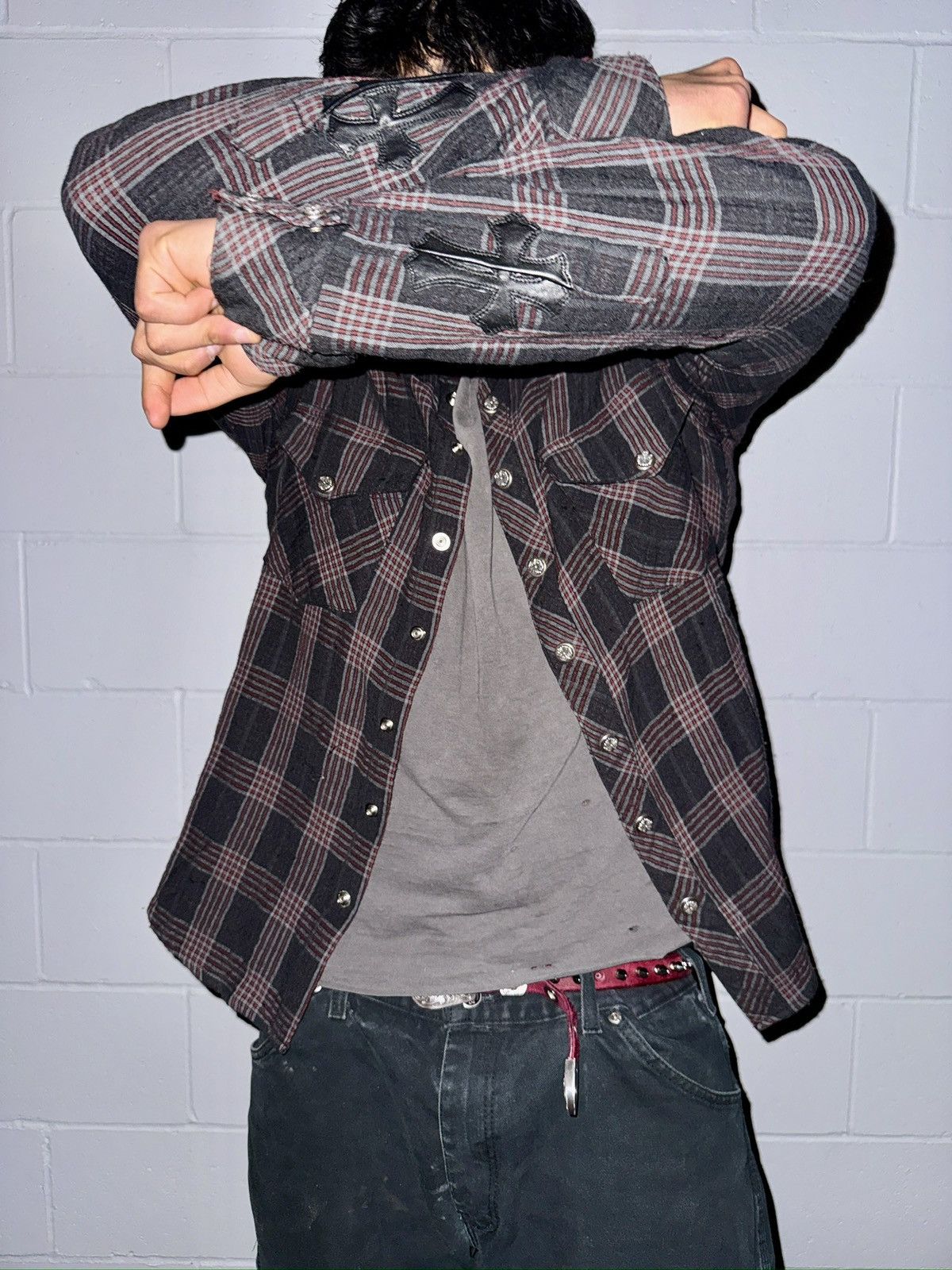 Chrome Hearts VINTAGE CHROME HEARTS RED CROSS PATCH FLANNEL Size US M / EU 48-50 / 2 - 5 Thumbnail