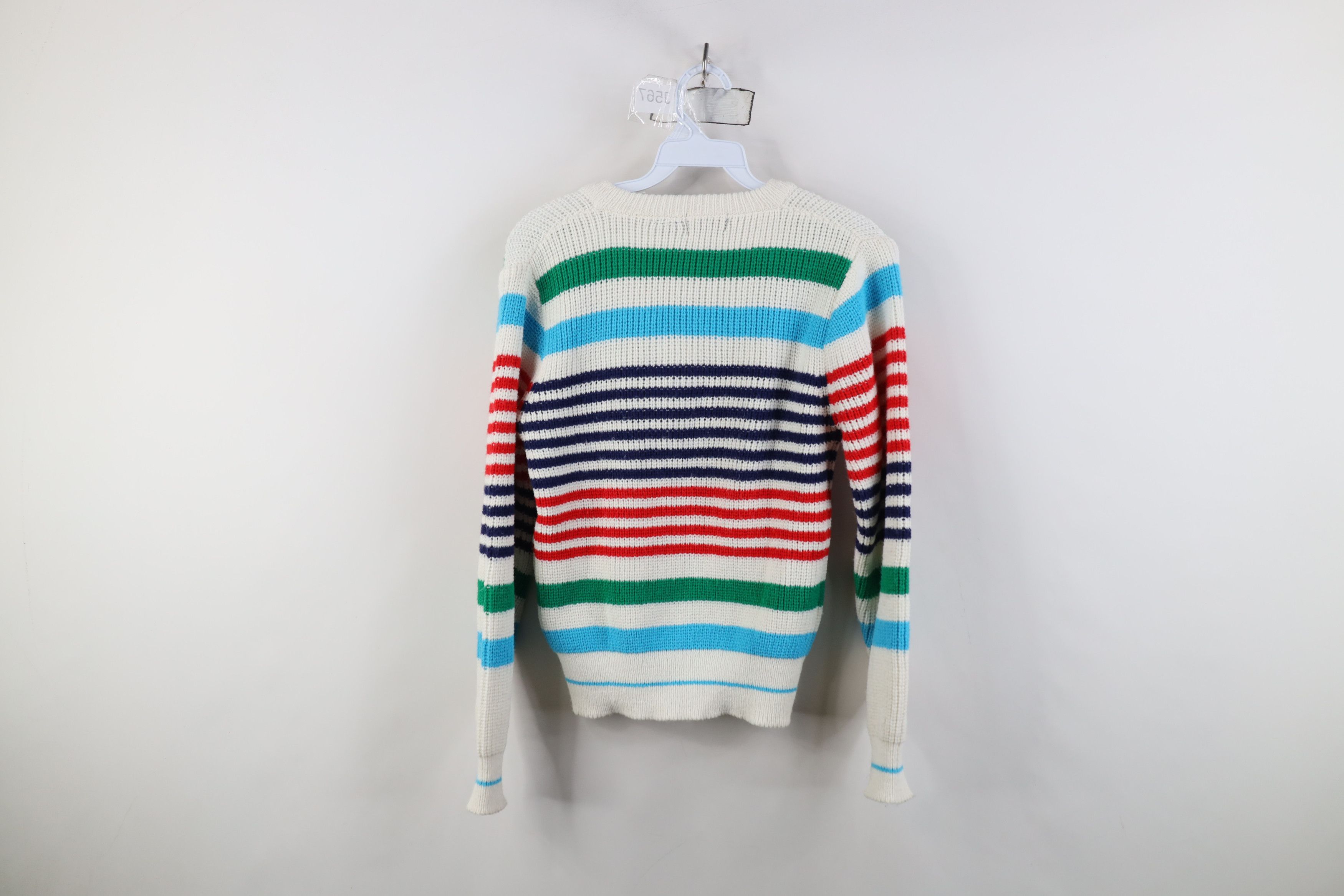 Vintage Vintage 70s Streetwear Block Ribbed Knit V-Neck Sweater Size M / US 6-8 / IT 42-44 - 8 Thumbnail