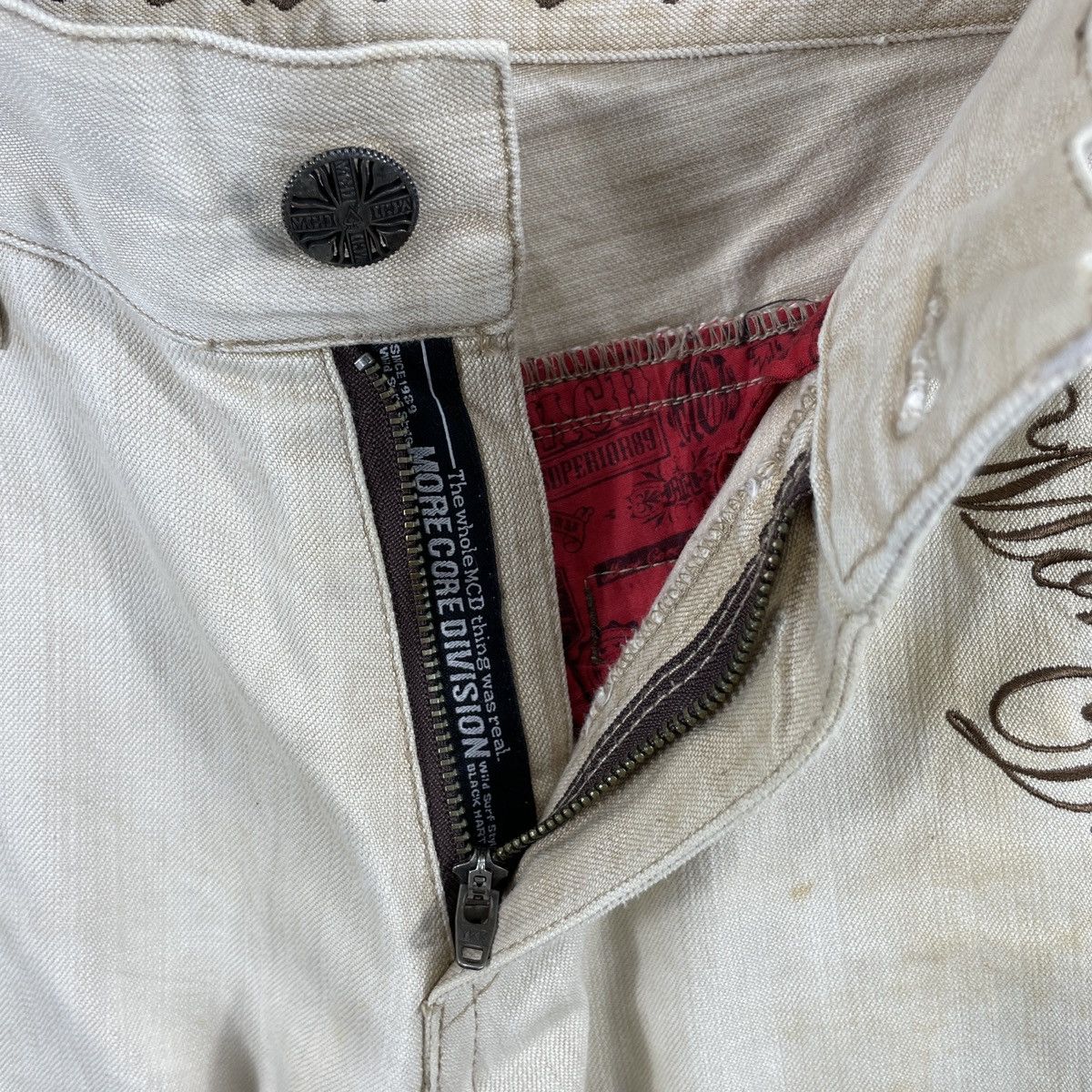 Hysteric Glamour × Japanese Brand Vintage Distressed M.C.D Embroidery Punk Style Size US 31 - 7 Thumbnail