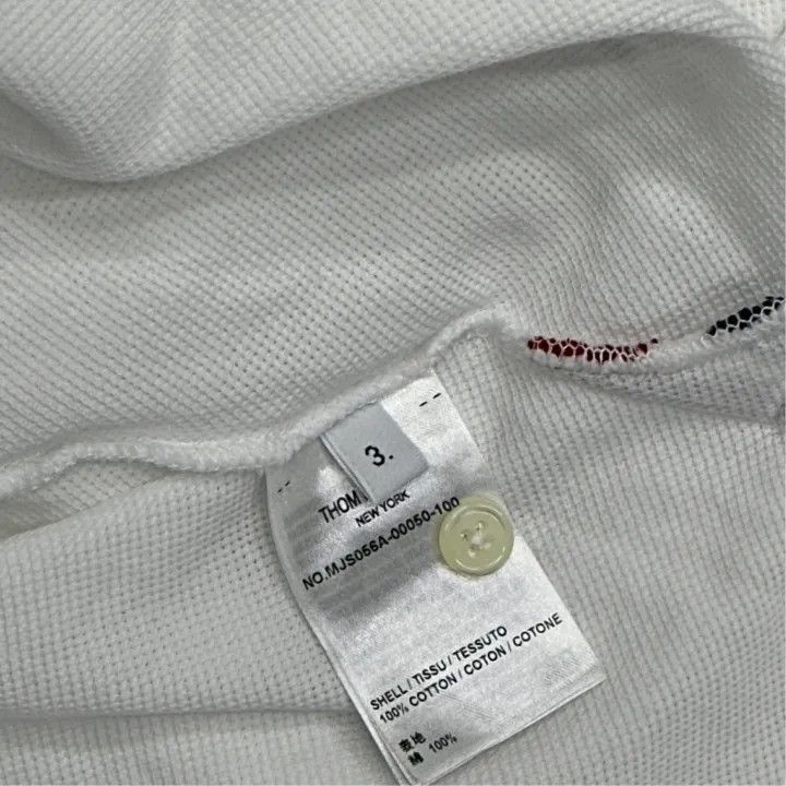 Thom Browne Thom Browne White Striped Cotton Short Sleeve T-Shirt -2507 Size US M / EU 48-50 / 2 - 4 Thumbnail