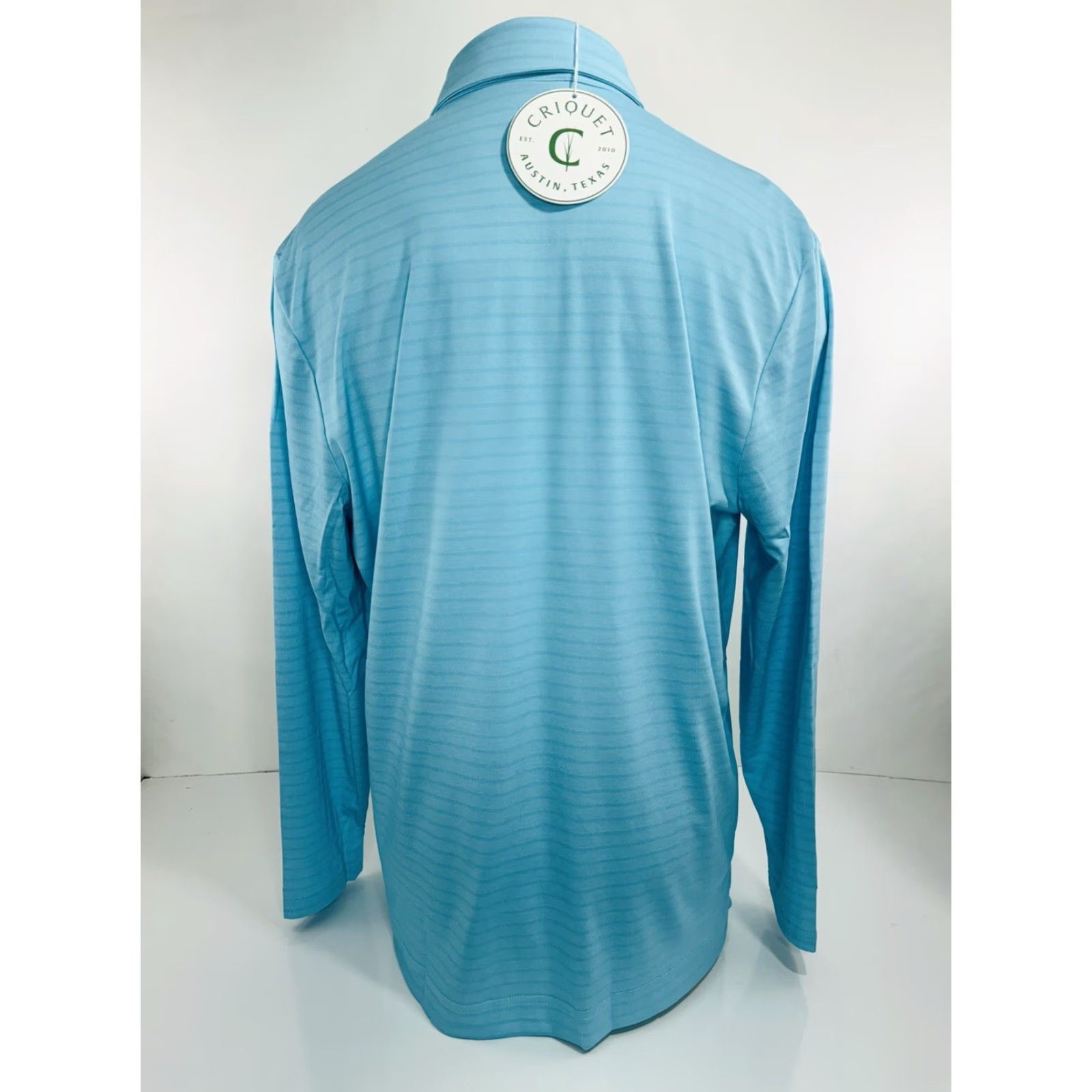 Vintage Criquet Polo Shirt XL Lightweight Embroidered Logo Striped Greenish Blue Crew Neck Adult MENS Size US XL / EU 56 / 4 - 3 Thumbnail