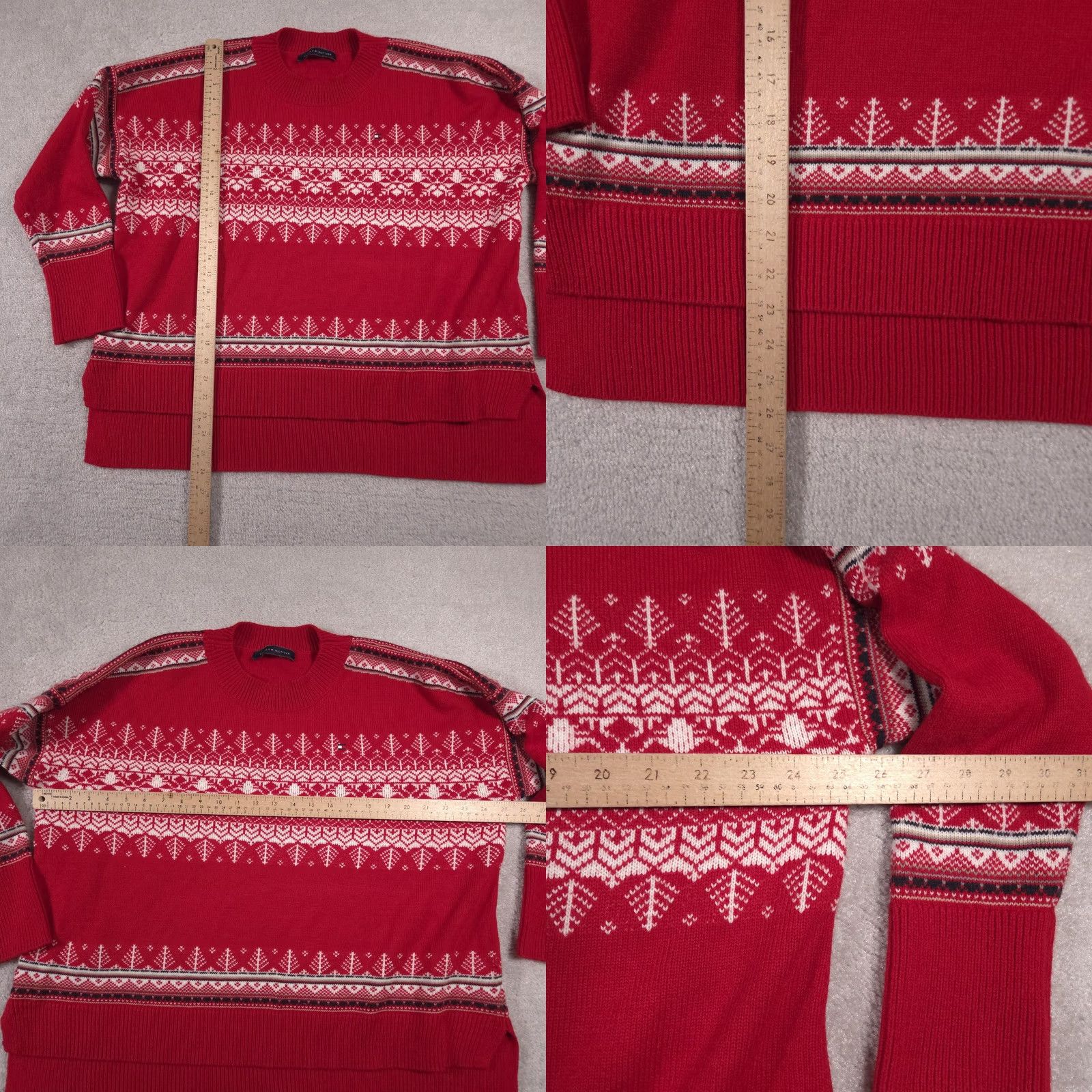 Tommy Hilfiger Tommy Hilfiger Sweater Womens XL Red Fair Isle Knit Holiday Crewneck Pullover Size XL / US 12-14 / IT 48-50 - 8 Thumbnail