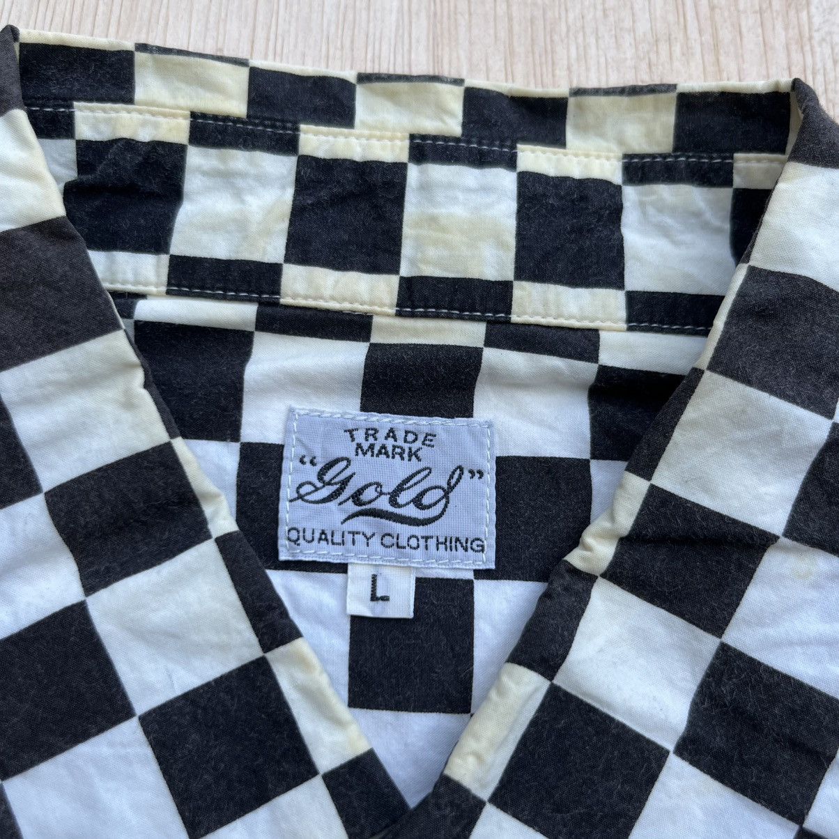 The Real McCoy's × Toyo Enterprises GOLD CHECKERBOARD SHORT SLEEVE OVERSIZE with SIDE POCKET Size US L / EU 52-54 / 3 - 5 Thumbnail