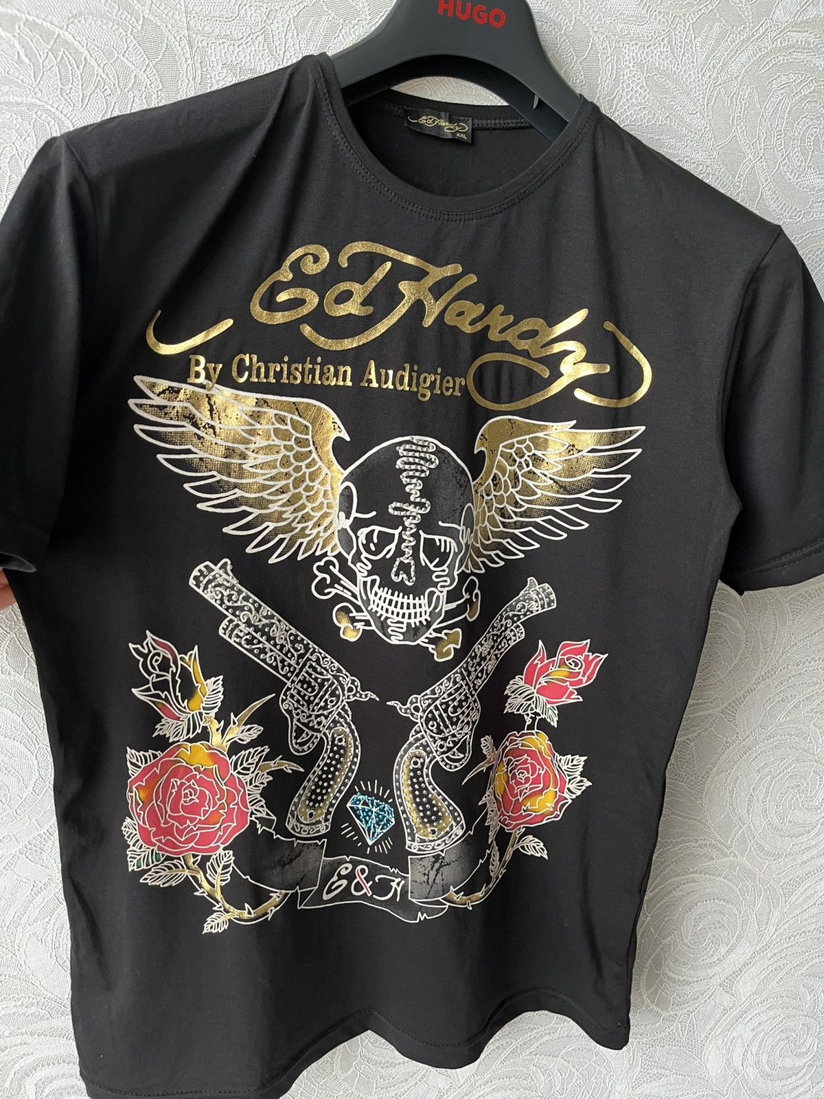 Ed Hardy Vintage Y2k Ed Hardy Skull Gun ☠️ Big Logo Rare T-Shirt 90s Size US L / EU 52-54 / 3 - 2 Thumbnail