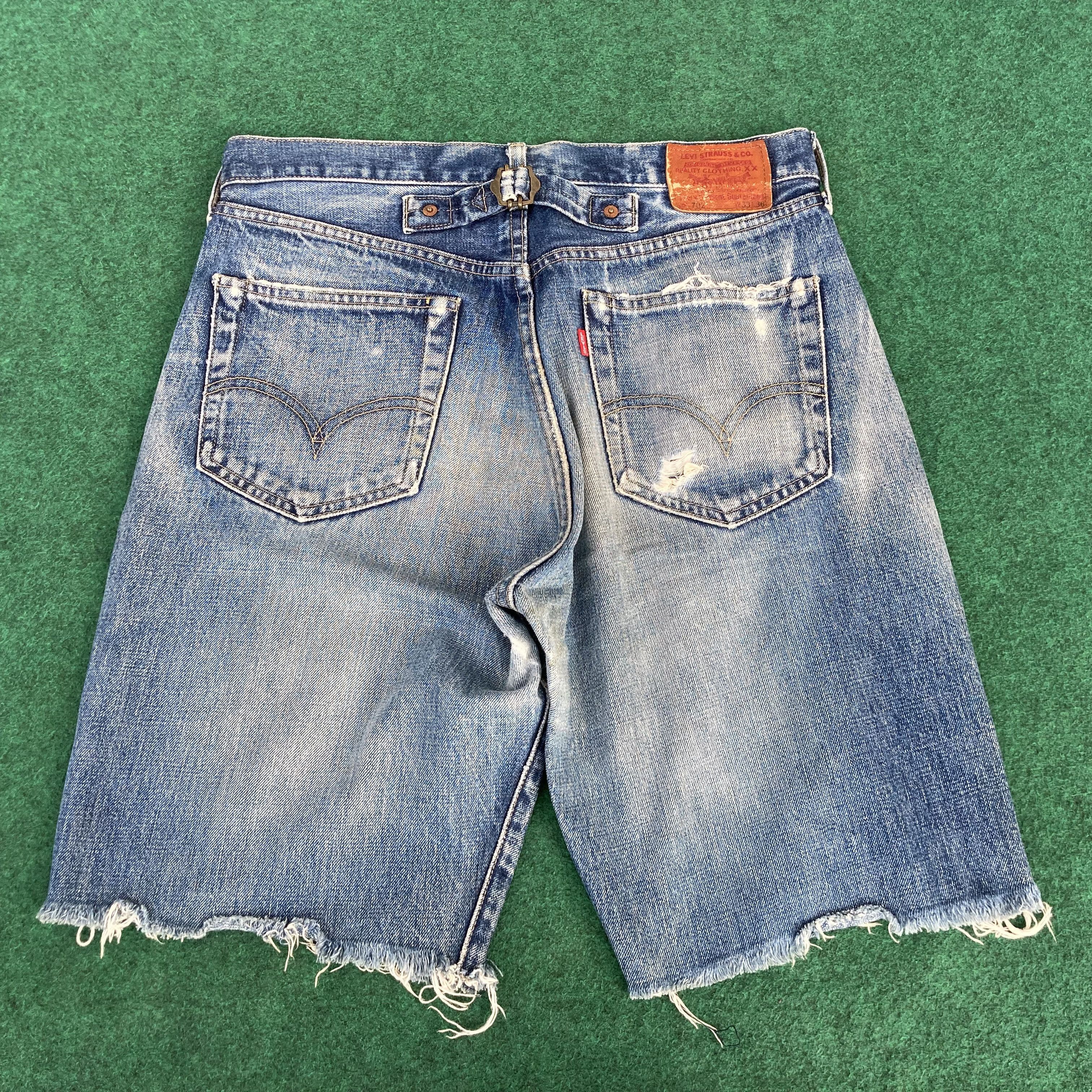 Levi's Vtg Levis 702 Big E Short Pants Redline Selvedge Jorts Jeans Size US 31 - 19 Thumbnail