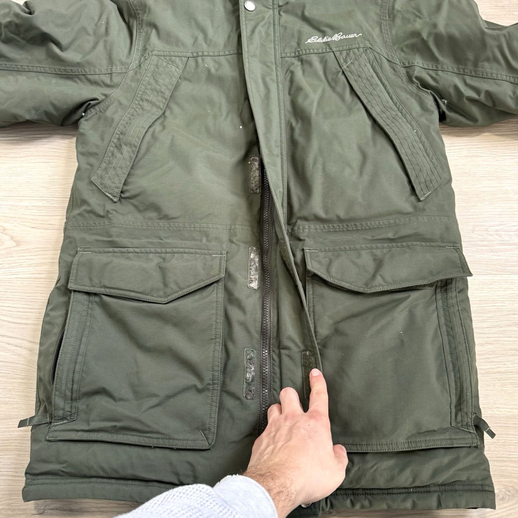 Eddie Bauer Eddie Bauer Parka Men Superior Down Weatheredge Hooded Snap Zipper Green S Parka Size S XS? Size US S / EU 44-46 / 1 - 6 Thumbnail