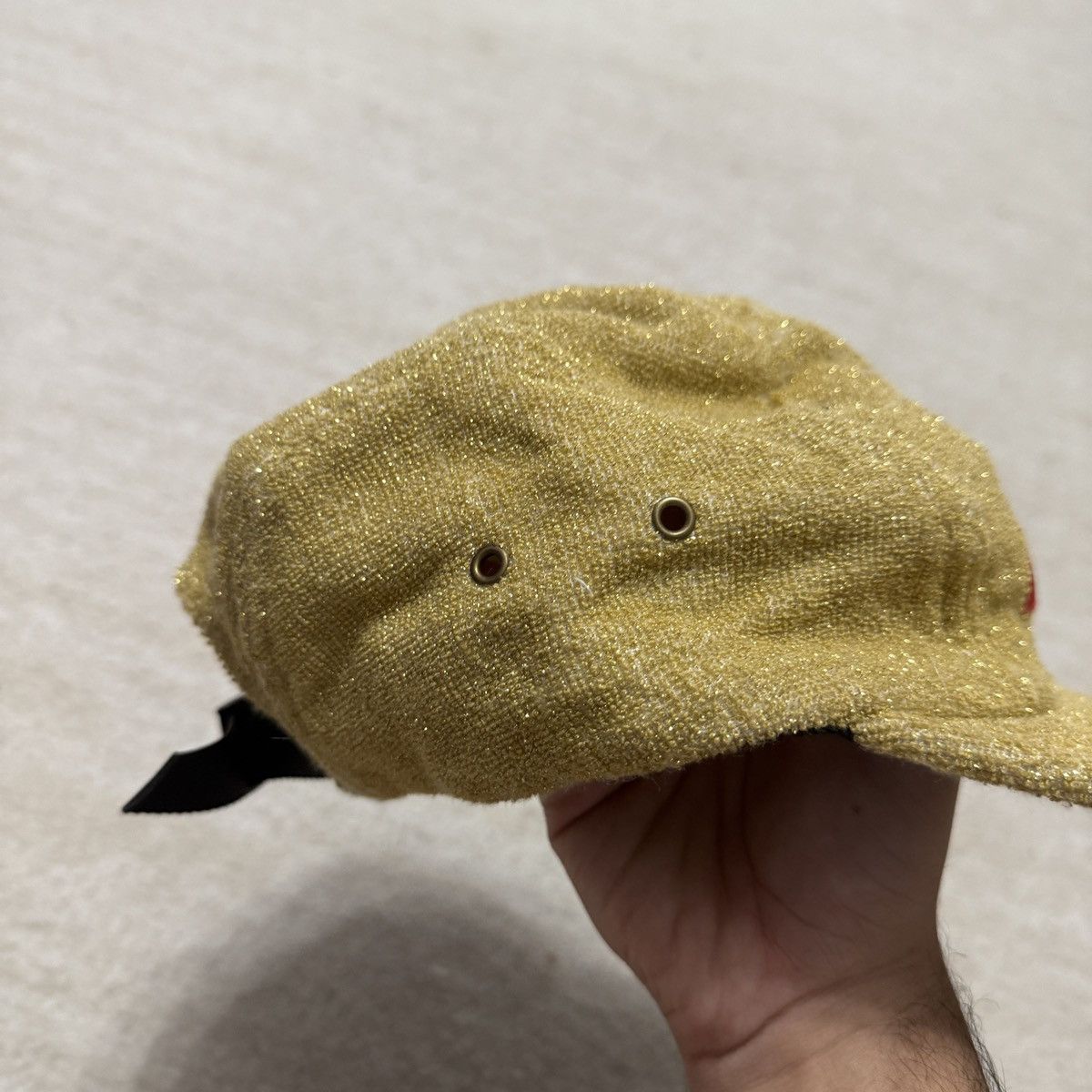 Supreme Supreme Gold Glitter Terry Camp Cap Hat Adjustable S/S 2019 Size ONE SIZE - 3 Thumbnail
