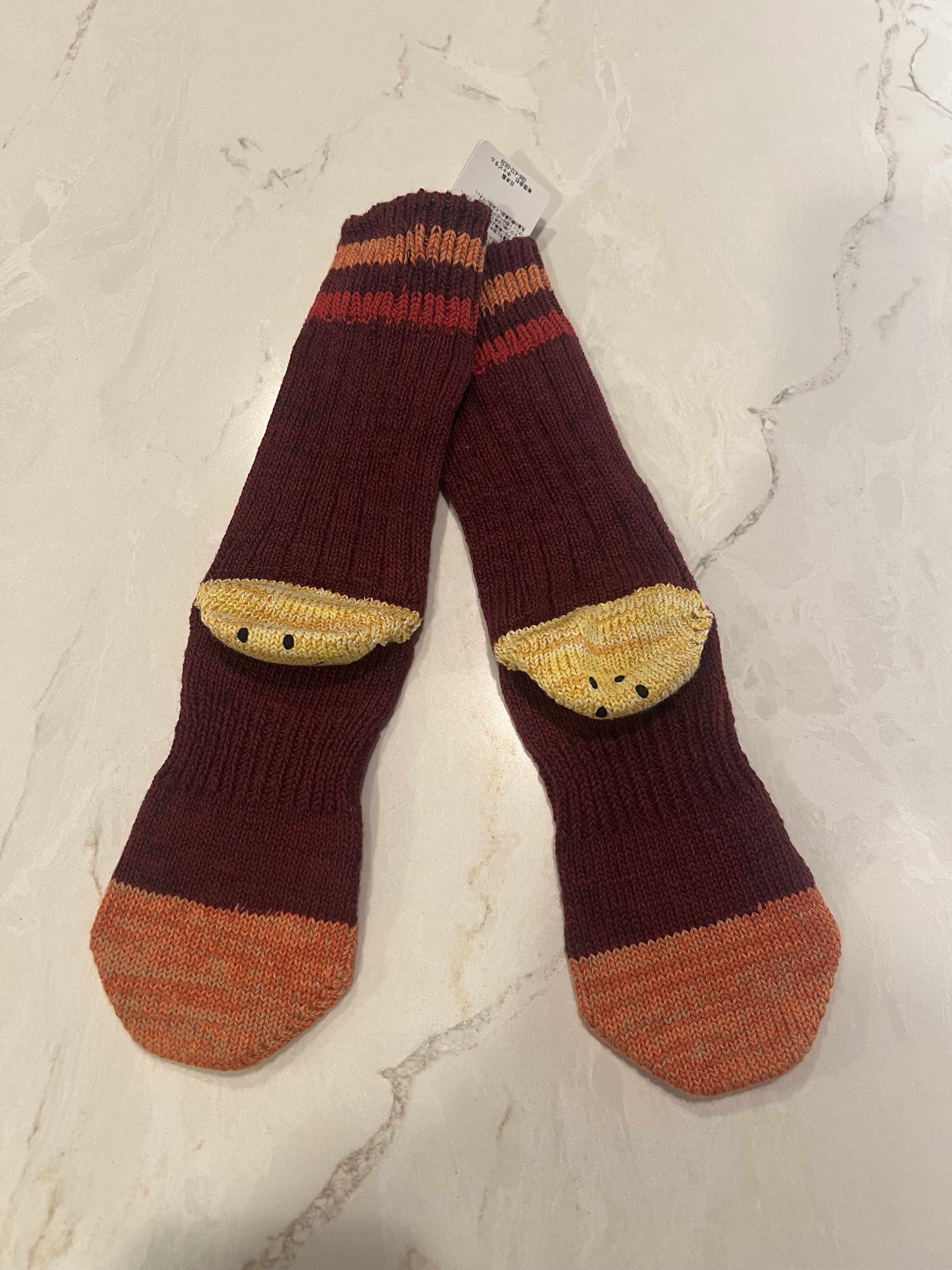 Kapital KAPITAL COTTON HEMP SMILEY FACE SOCKS - RED Size ONE SIZE - 3 Thumbnail