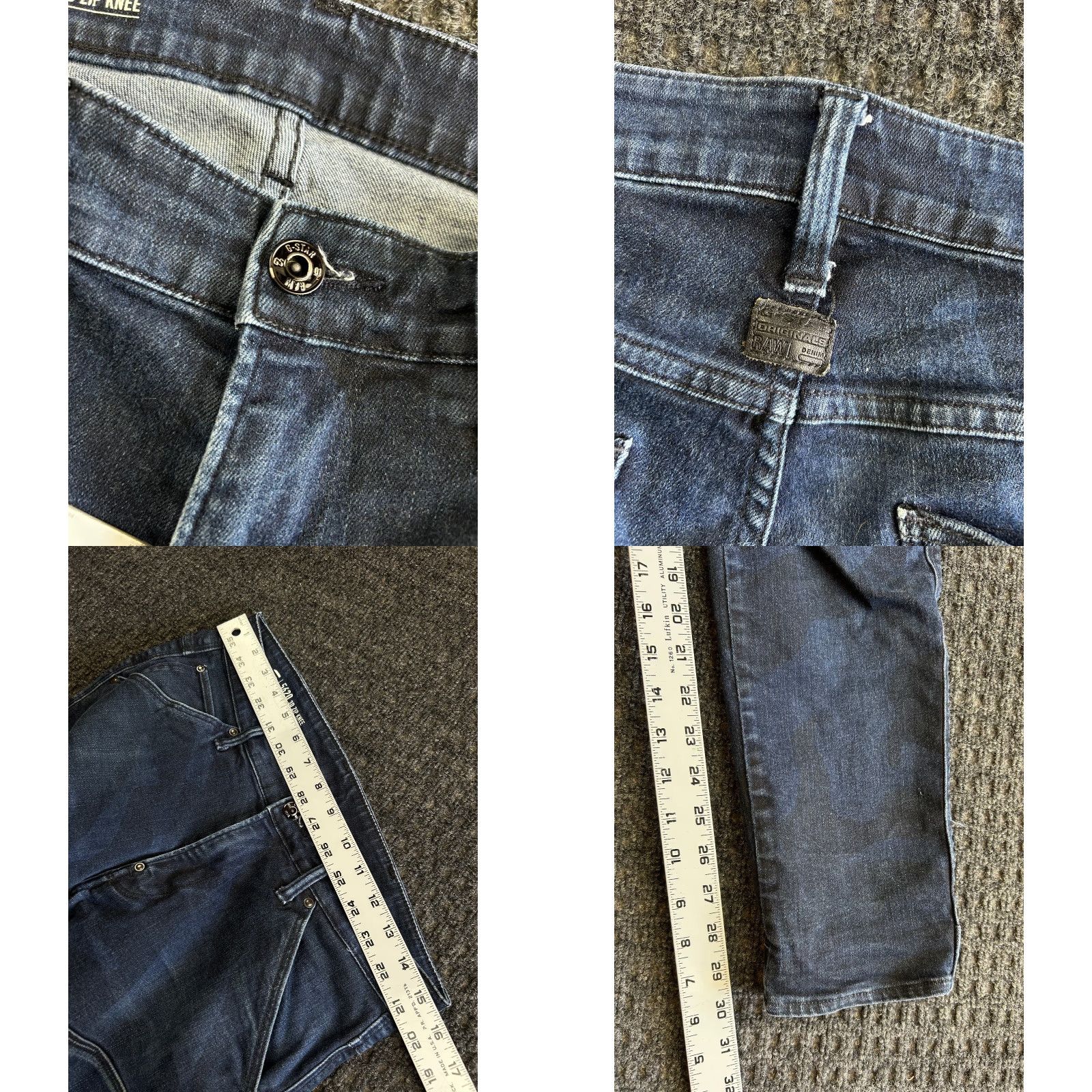 G-Star VINTAGE G Star Raw Jeans 31 x 32 Slim Blue 3D Biker Motorcycle Streetwear Men Jeans Size US 31 - 8 Thumbnail