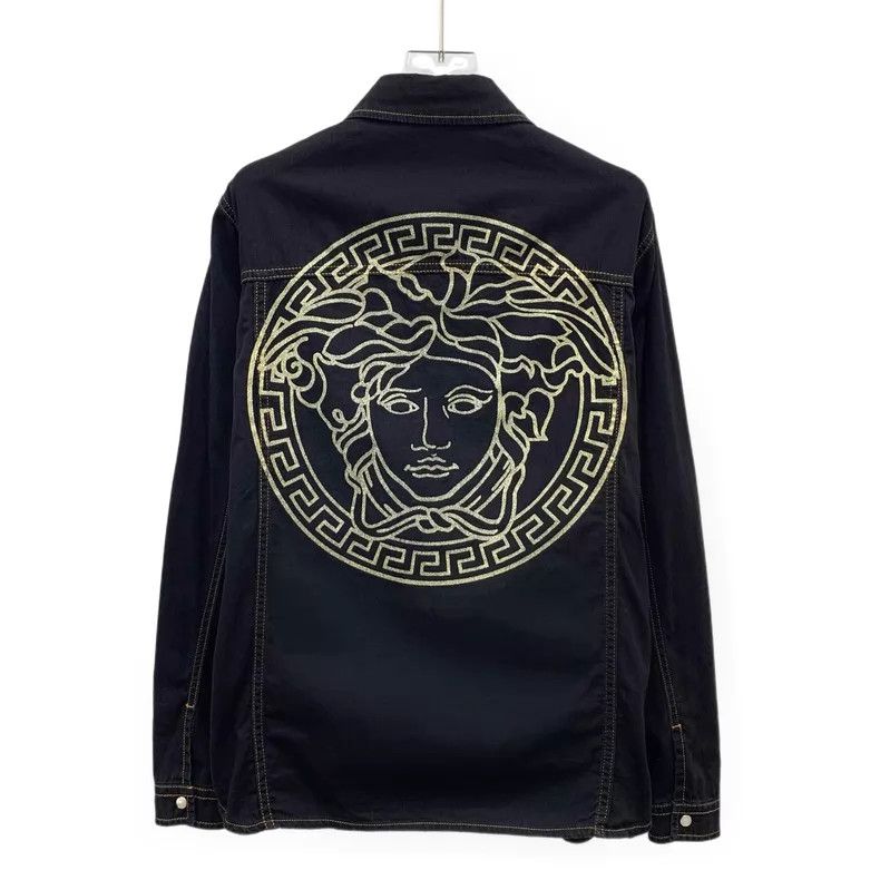 Other Versace Black Medusa head cotton lapel single-breasted lon Size US M / EU 48-50 / 2 - 2 Thumbnail