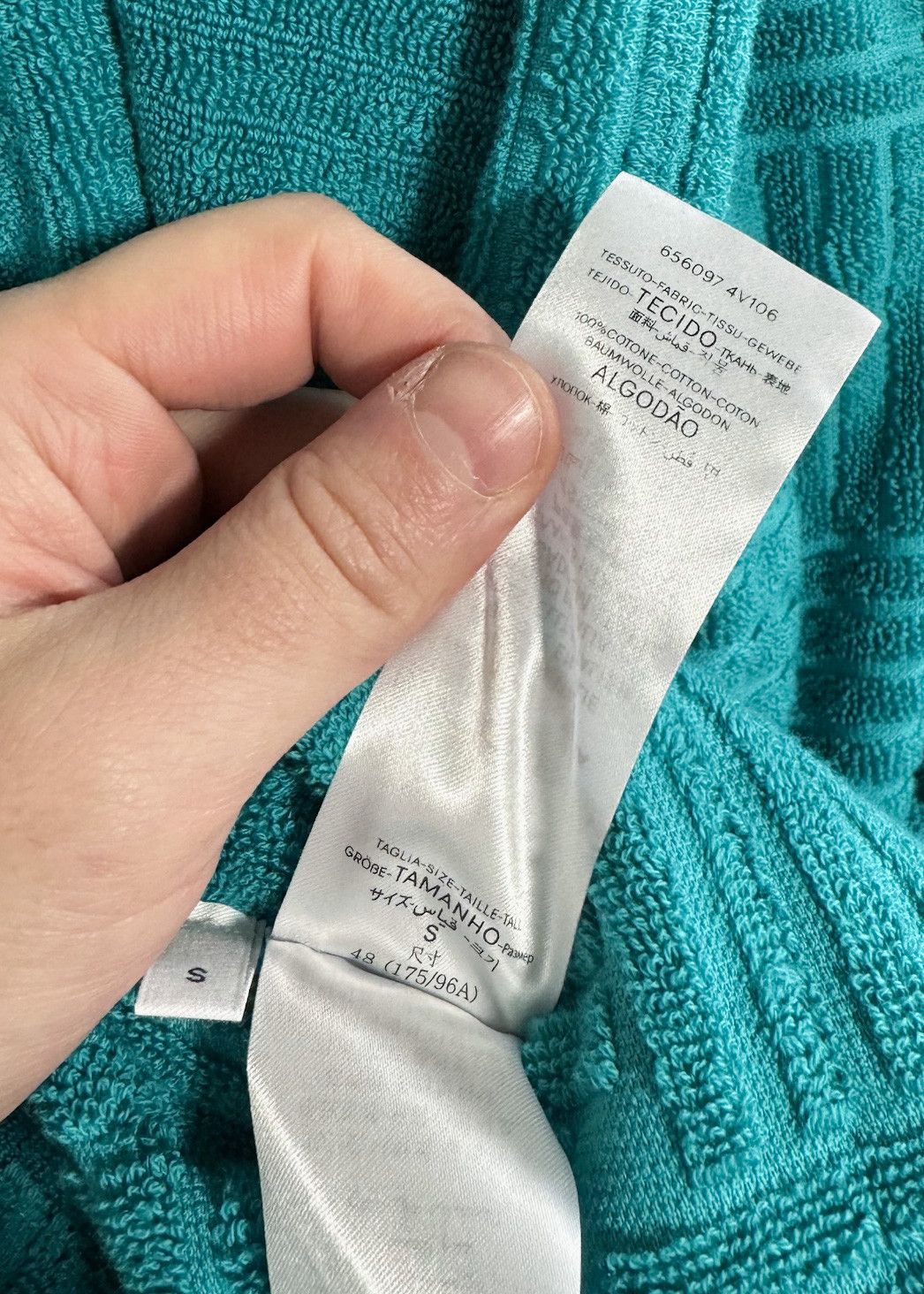 Bottega Veneta Bottega Veneta Pool Turquoise Intrecciato Terry Cloth Robe Size 32 - 8 Thumbnail