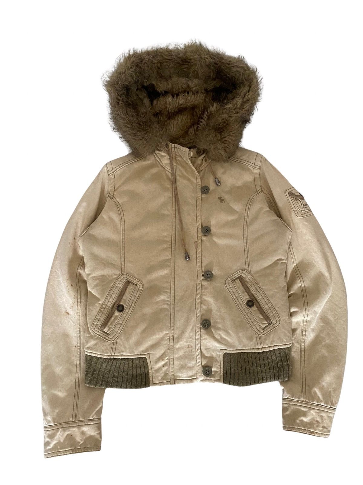 Abercrombie & Fitch Vintage Abercrombie and Fitch Fur Hooded Jacket Size S / US 4 / IT 40 - 1 Thumbnail