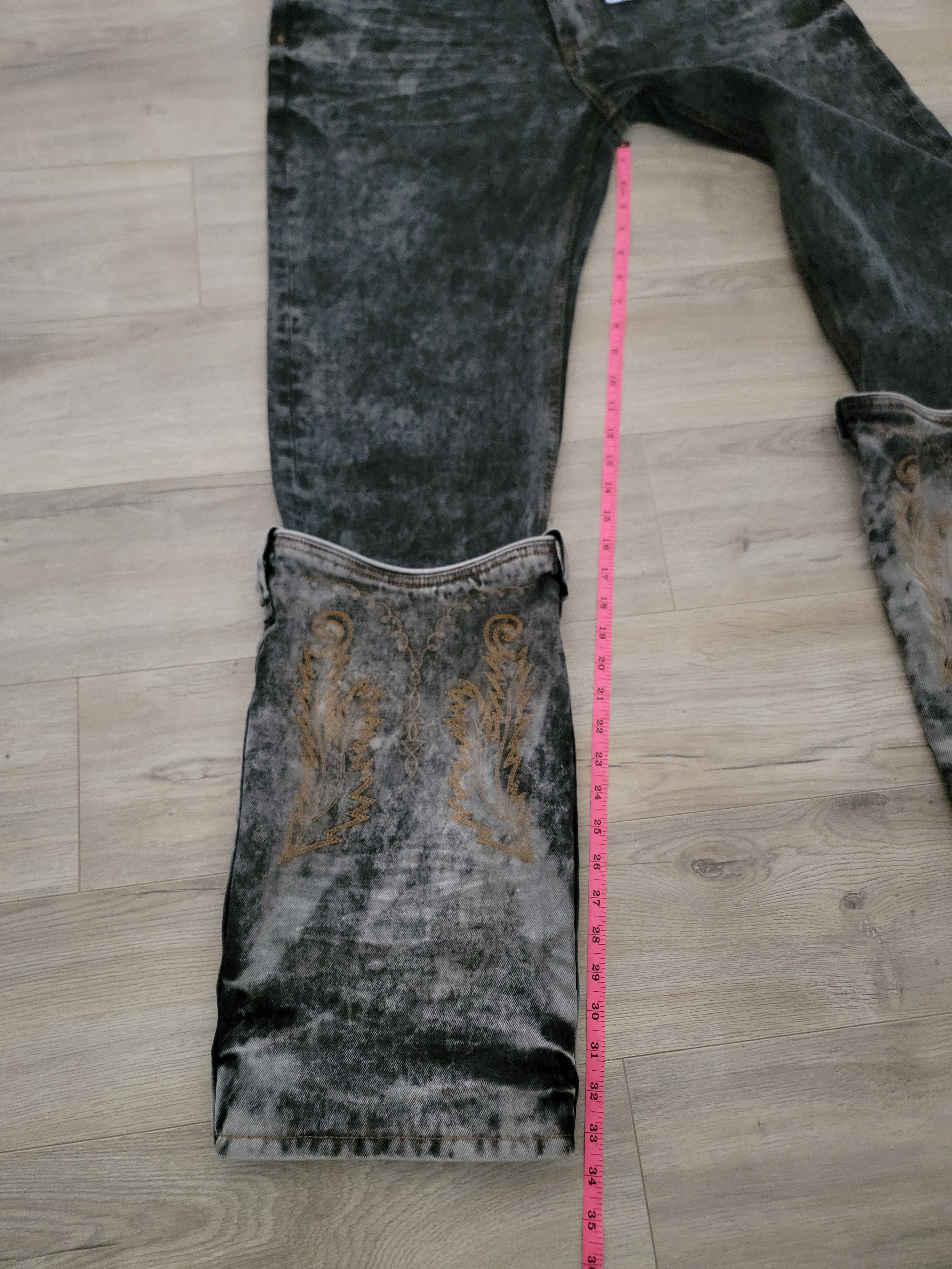 Y/Project Y/Project Unisex Cowboy Cuff Jeans Black Acid Wash sz 32 Size US 32 / EU 48 - 13 Thumbnail