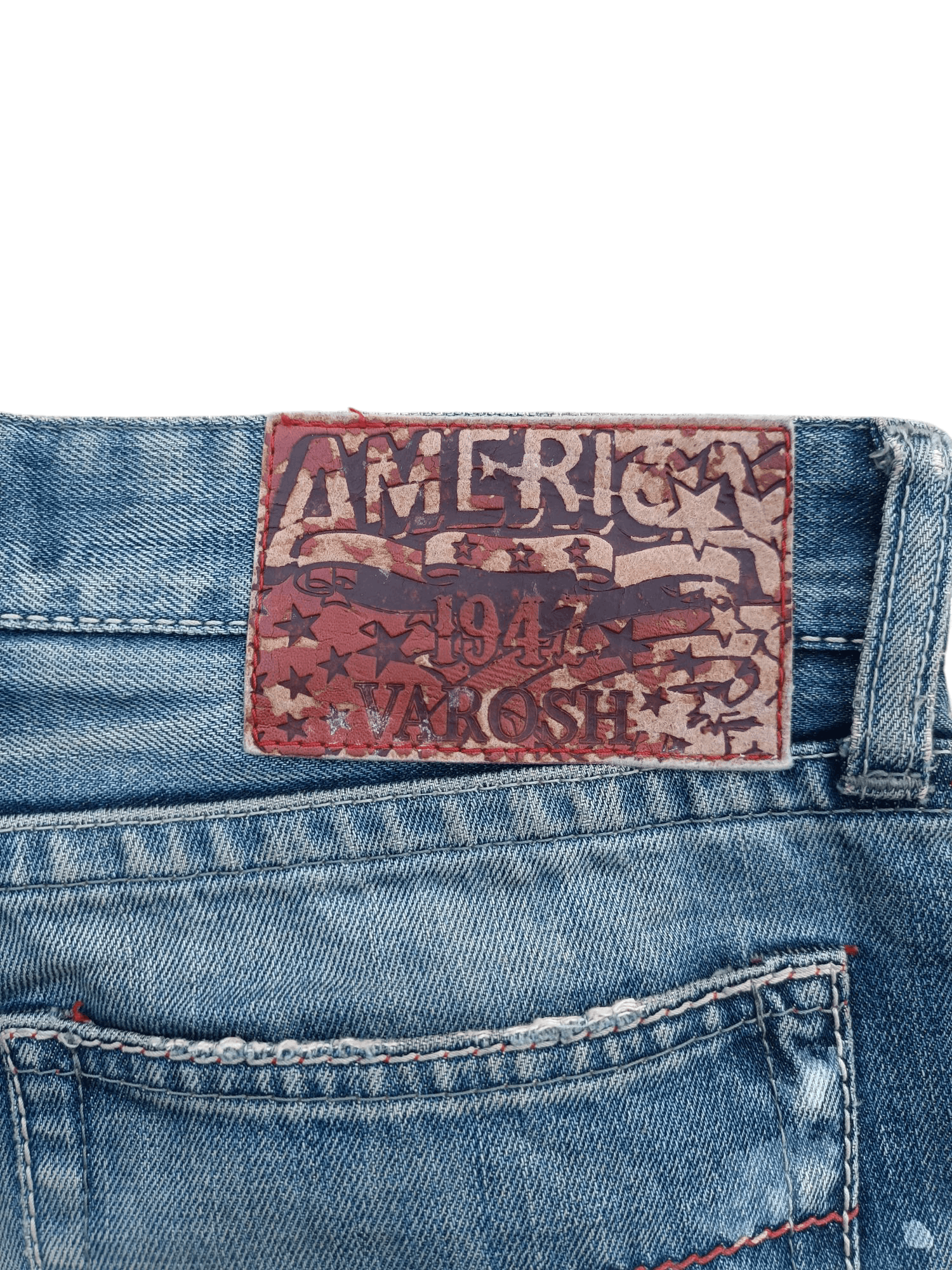 Japanese Brand × Vintage Japanese Varosh Splash Painted Whiskers Faded Denim E221 Size US 32 / EU 48 - 8 Thumbnail